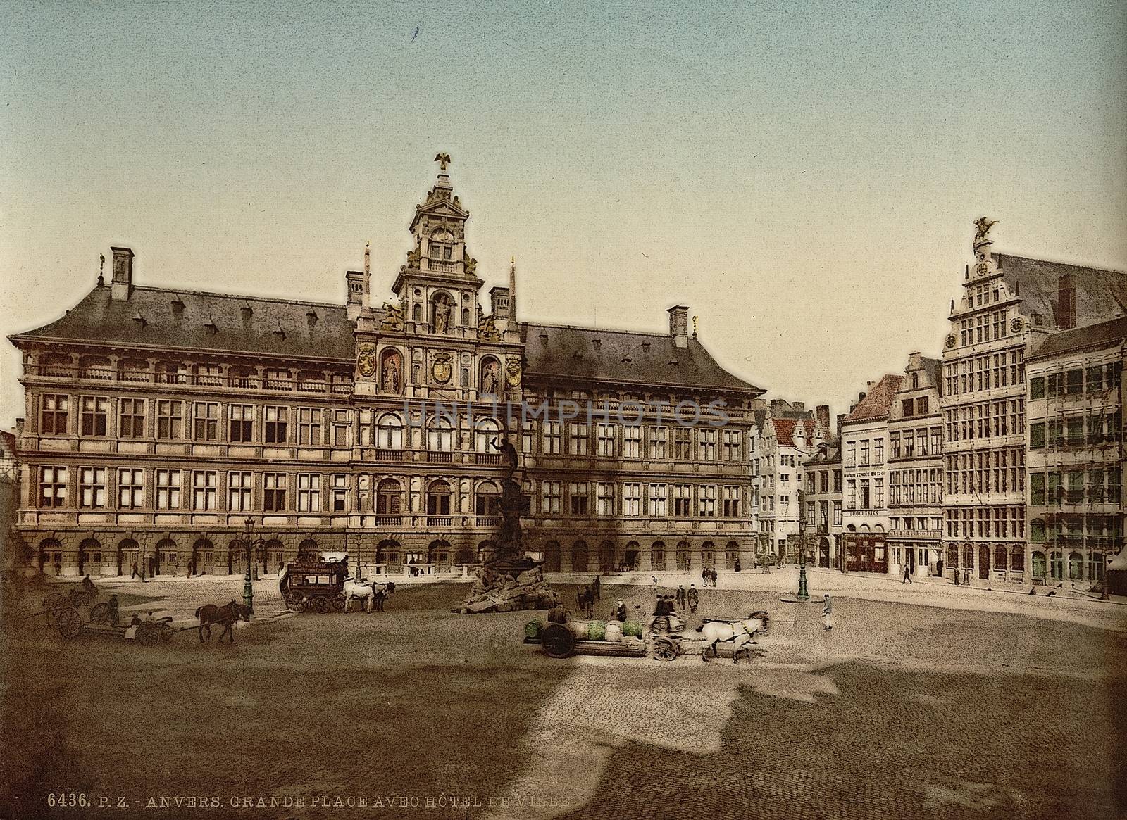Grande Place with town hall, Antwerp, Belgium