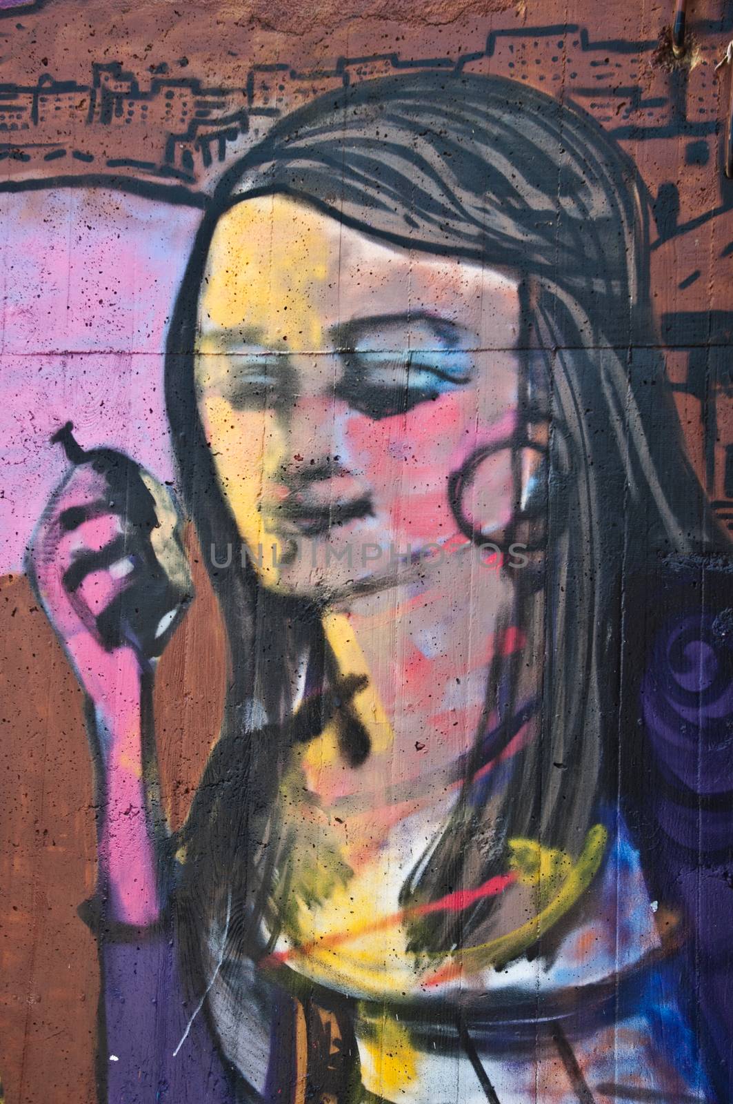 urban art - woman face by NeydtStock
