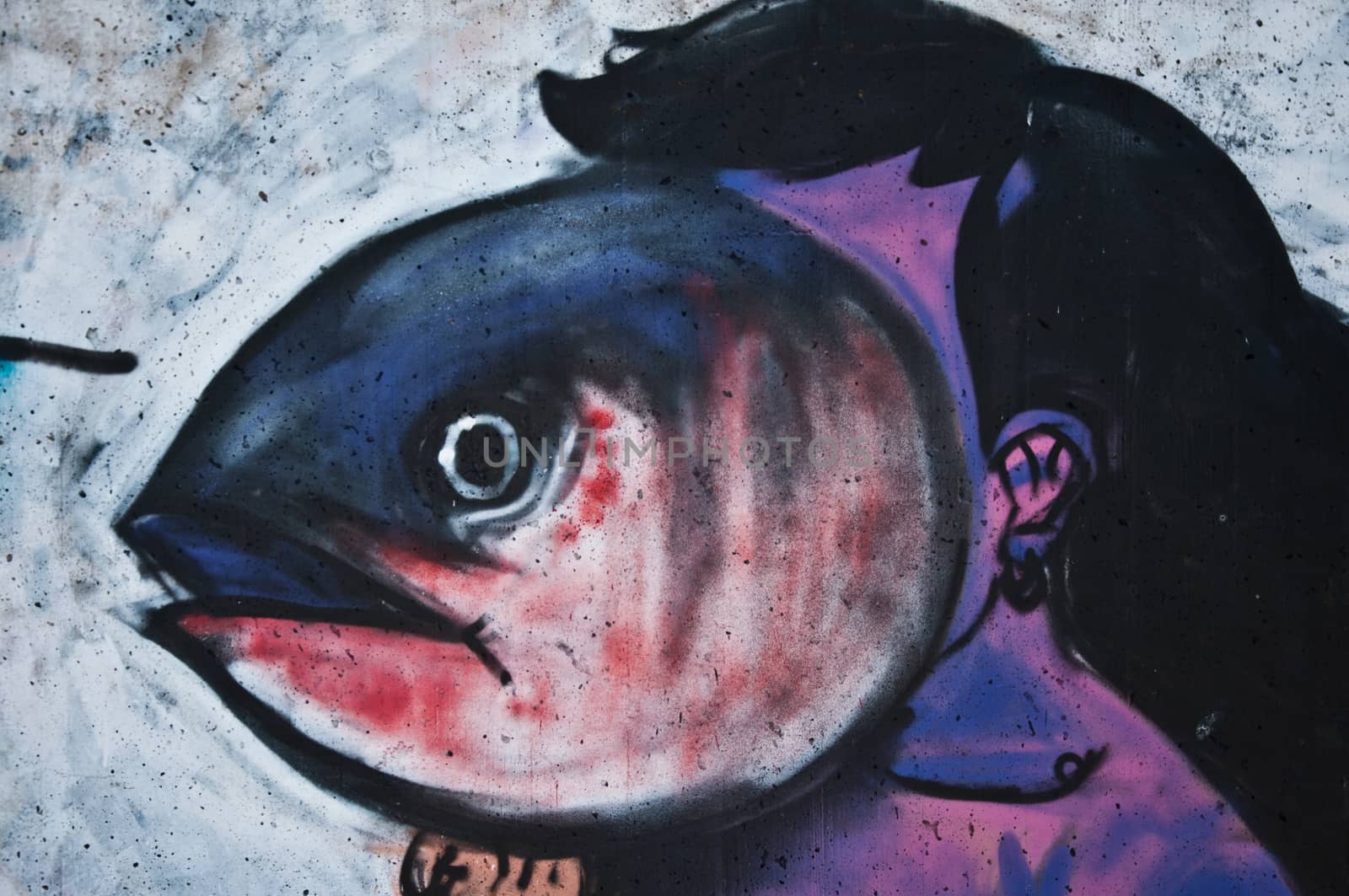 urban art - fish by NeydtStock