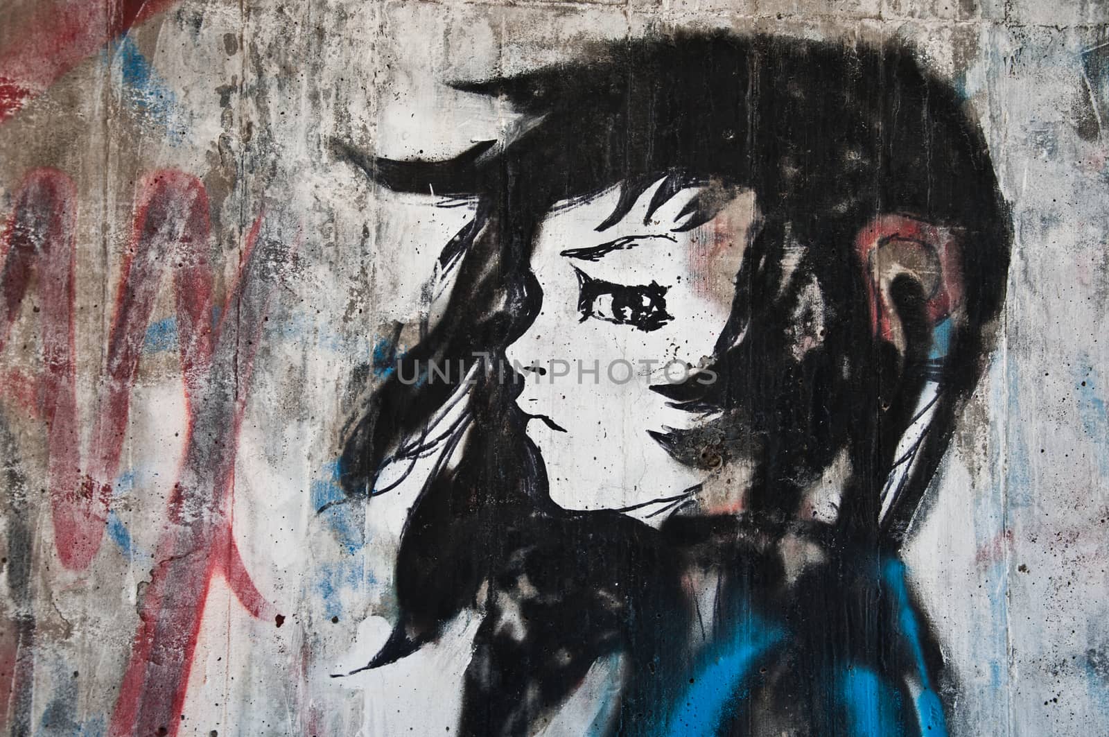 urban art - woman face by NeydtStock
