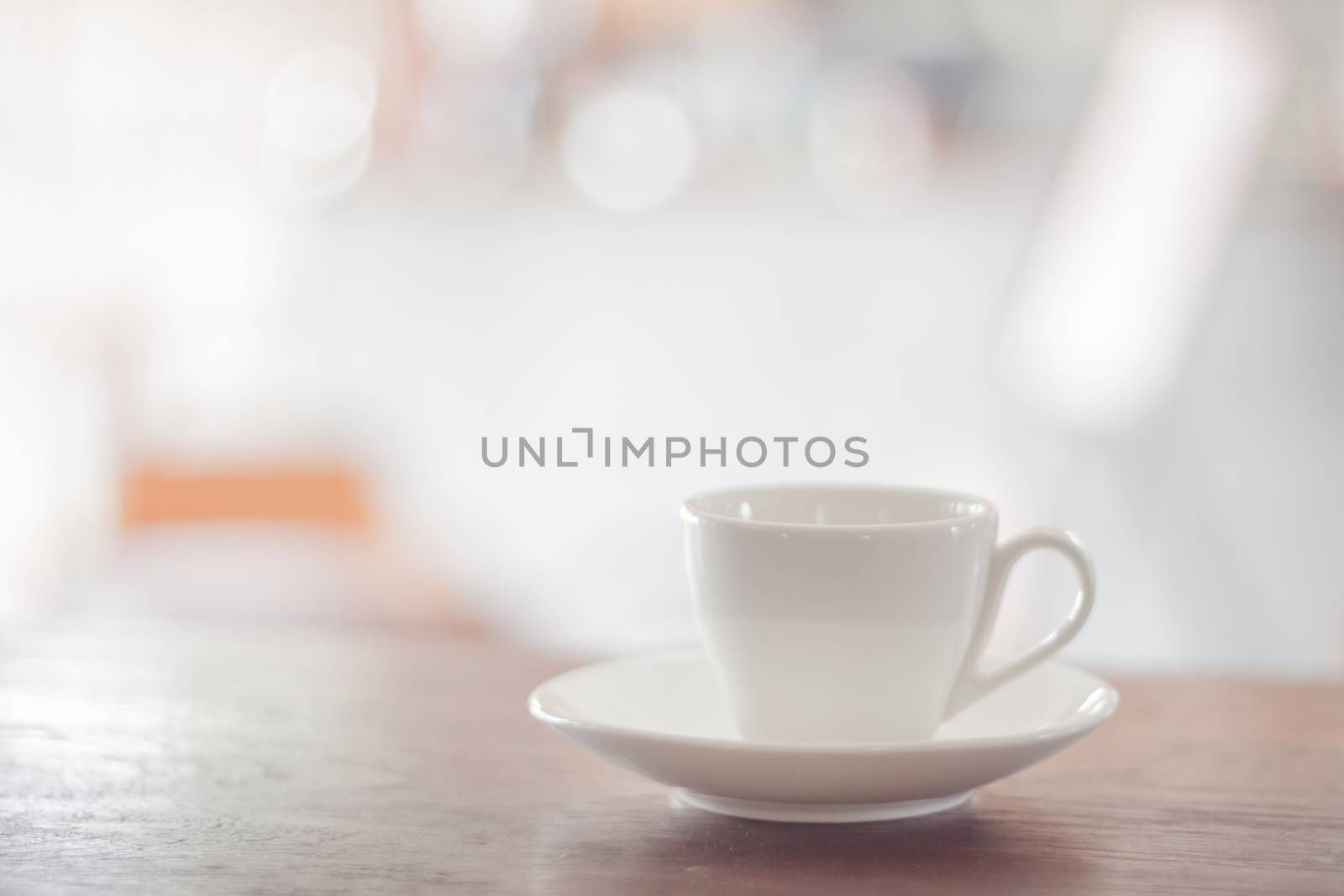 White coffee cup with espresso shot by punsayaporn