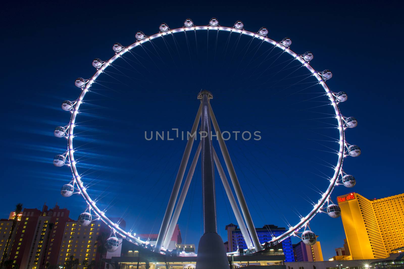 LAS VEGAS - MARCH 15 : The High Roller at the Linq, a dining and shopping district at the center of the Las Vegas Strip on March 15 2014 , The High Roller is the world's largest observation wheel