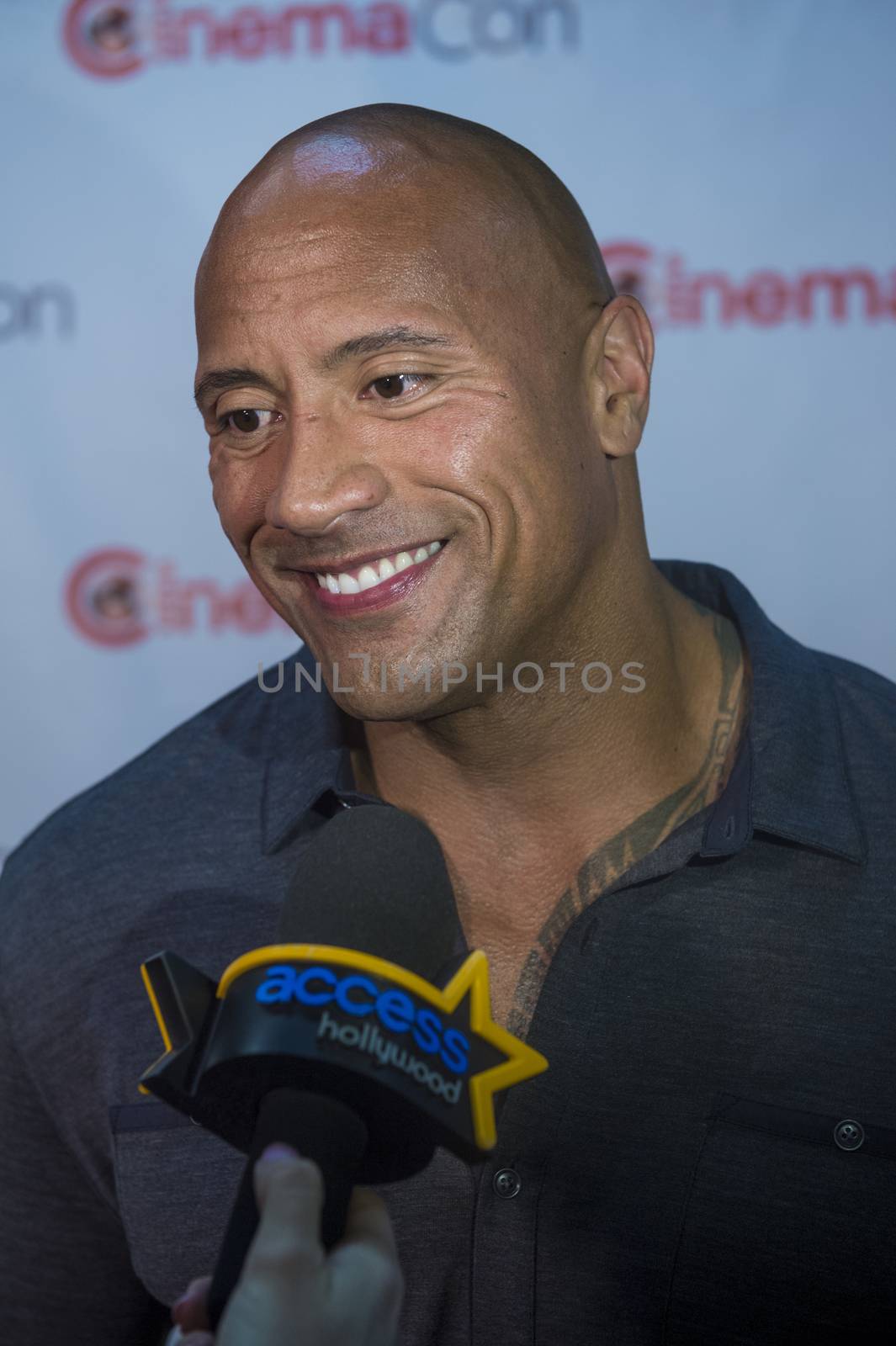 LAS VEGAS, NV - MARCH 24:  Dwayne Johnson (The Rock) arrives at the 2014 CinemaCon Paramount opening night presentation at Caesars Palace on March 24, 2014 in Las Vegas, Nevada