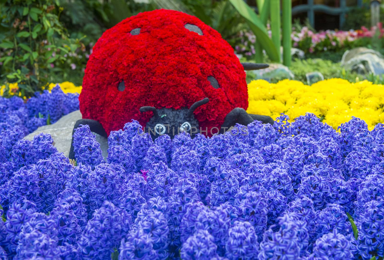 LAS VEGAS - April 11: Spring season in Bellagio Hotel Conservatory & Botanical Gardens on April 11, 2014 in Las Vegas. There are five seasonal themes that the Conservatory undergoes each year.