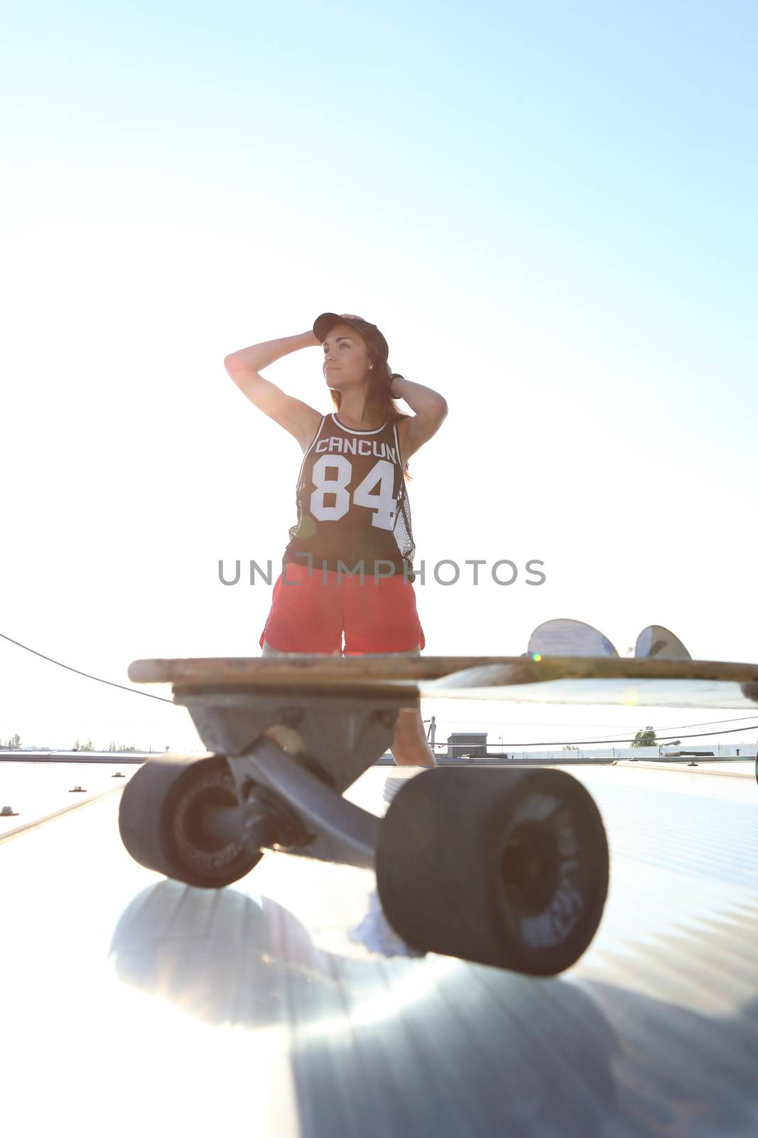 The girl on a skateboard