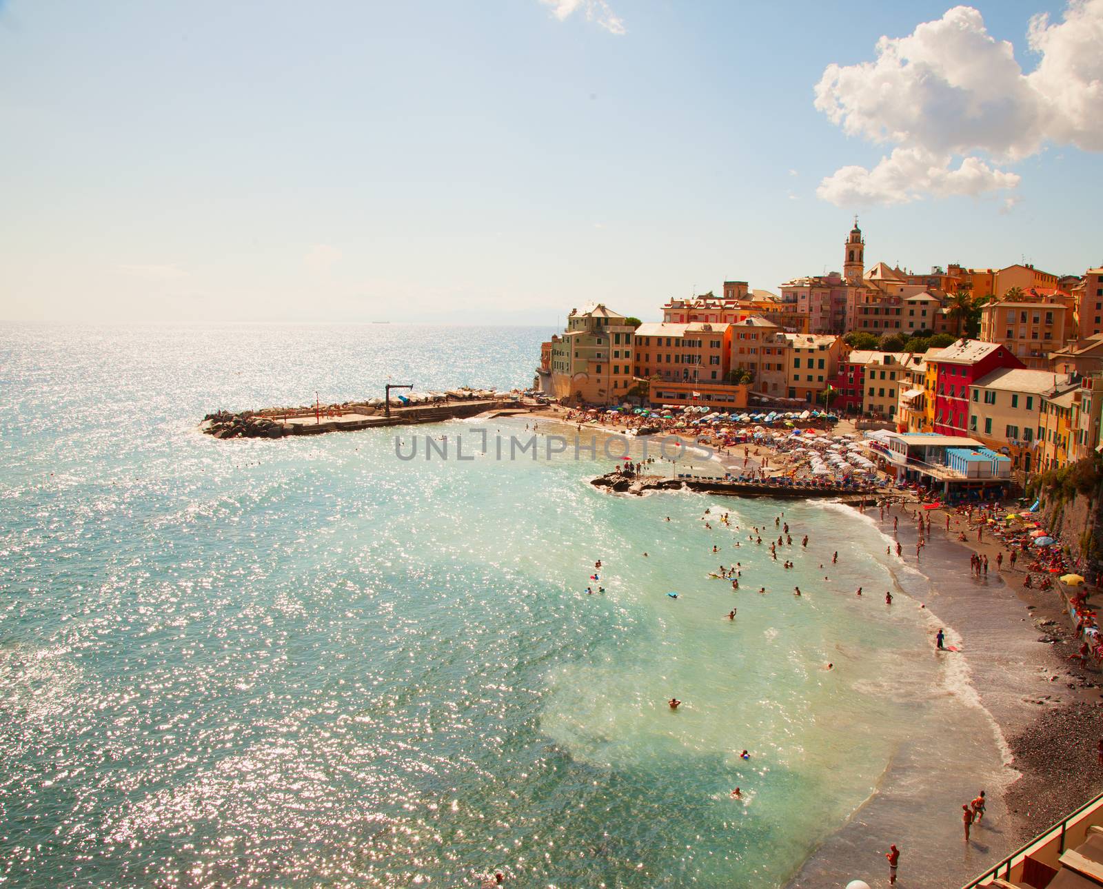 Wonderful view of the sea, with beach and little town