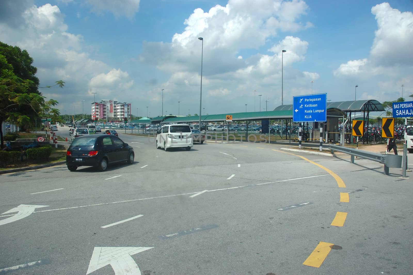 KLCCT, Malaysia - June 7, 2013: Road traffic at Kuala Lumpur Low Cost Carrier Terminal (KLCCT), Malaysia.