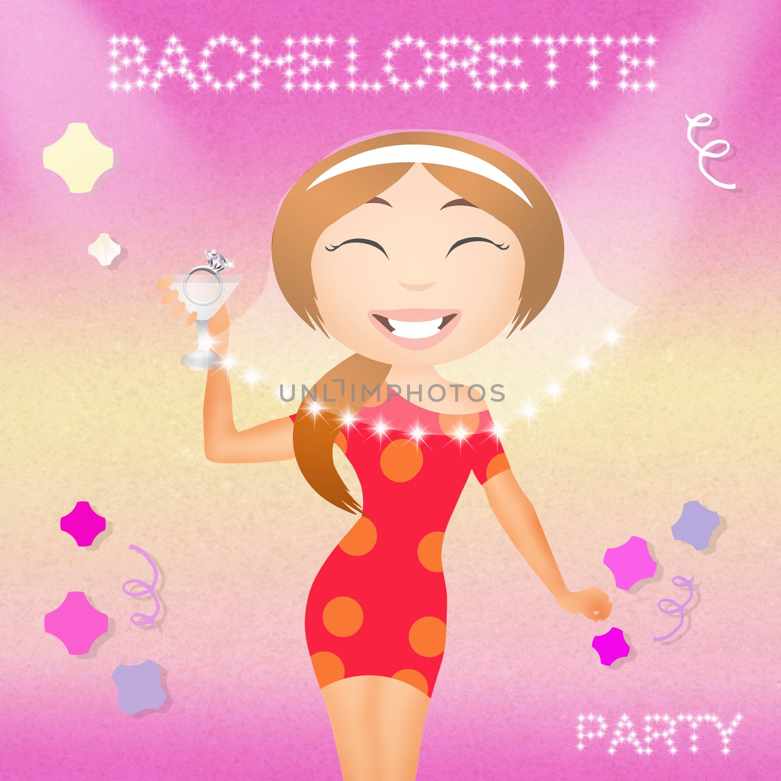 illustration of Bachelorette party