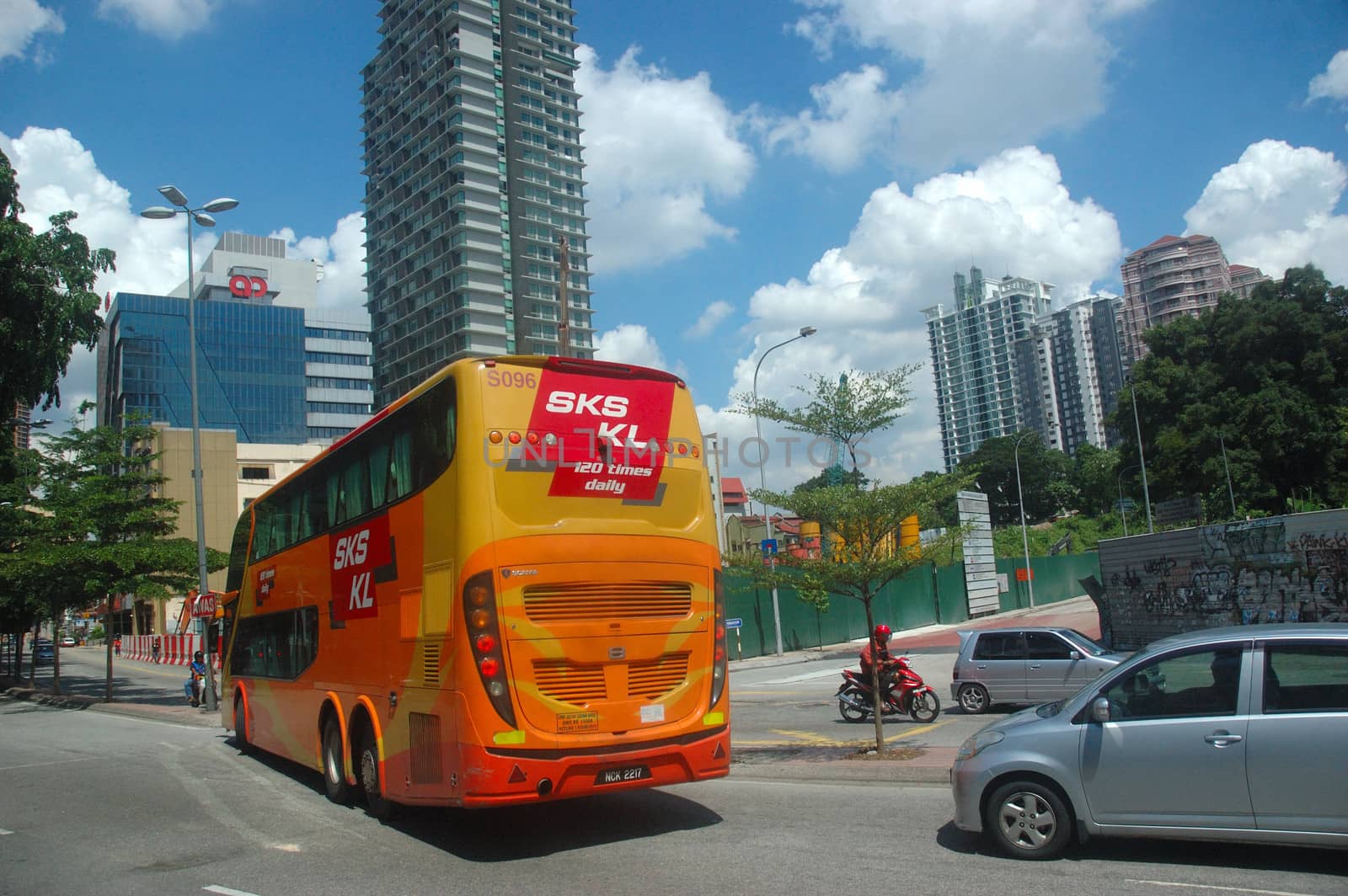 Kuala Lumpur, Malaysia - June 8, 2013: Road traffic at Kuala Lumpur city, Malaysia.