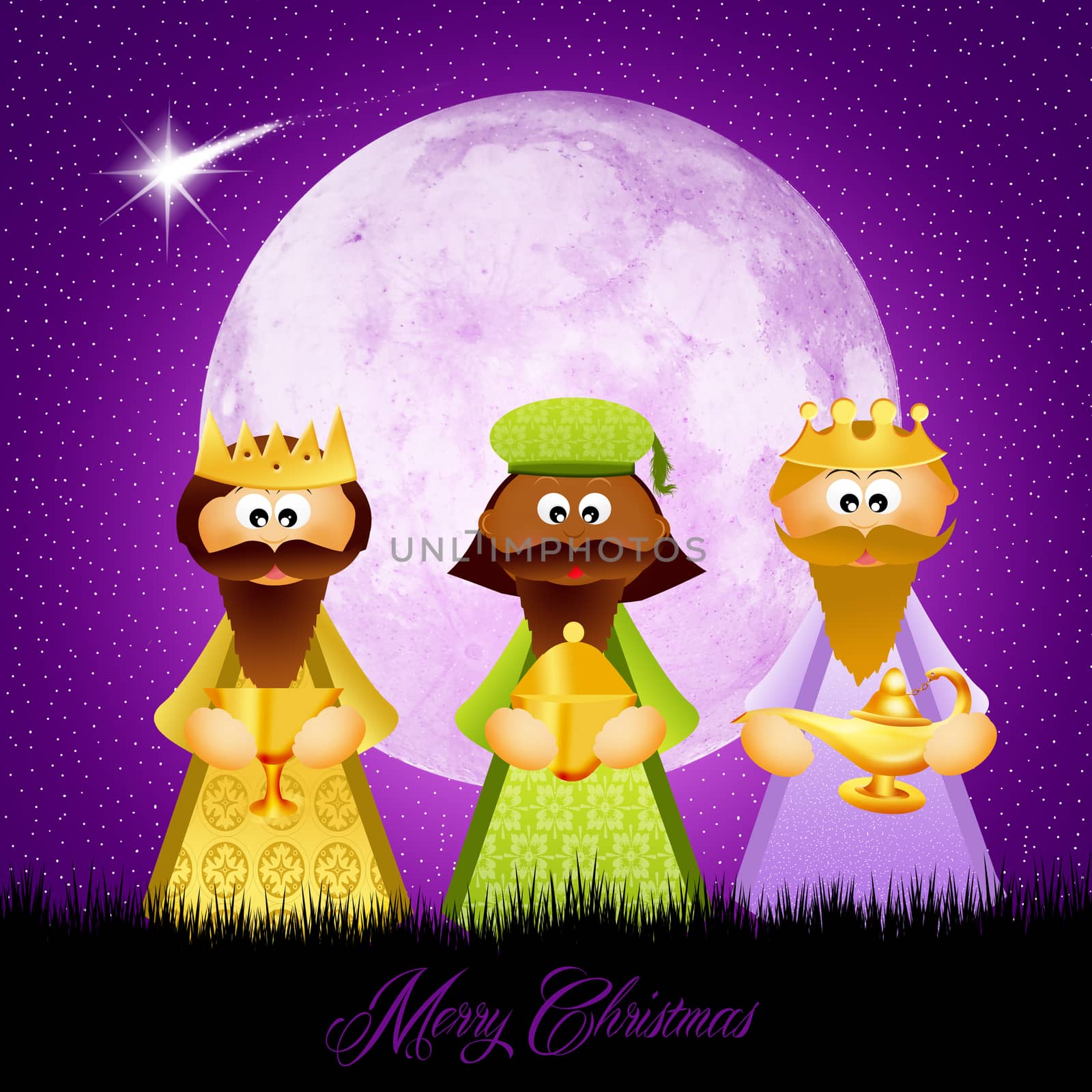 illustration of three wise men