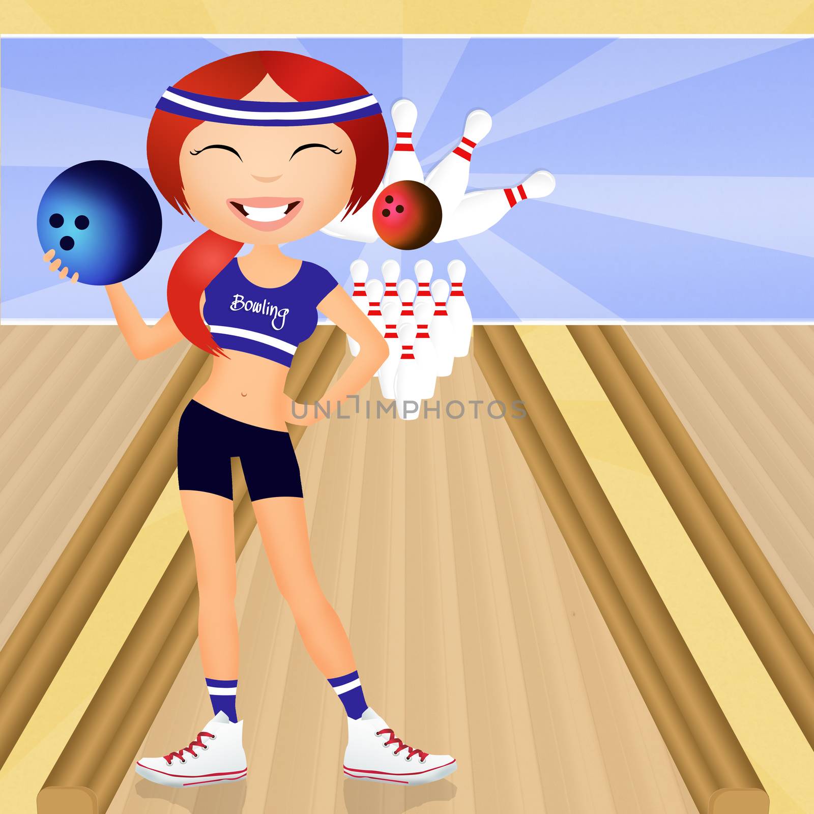 illustration of bowling