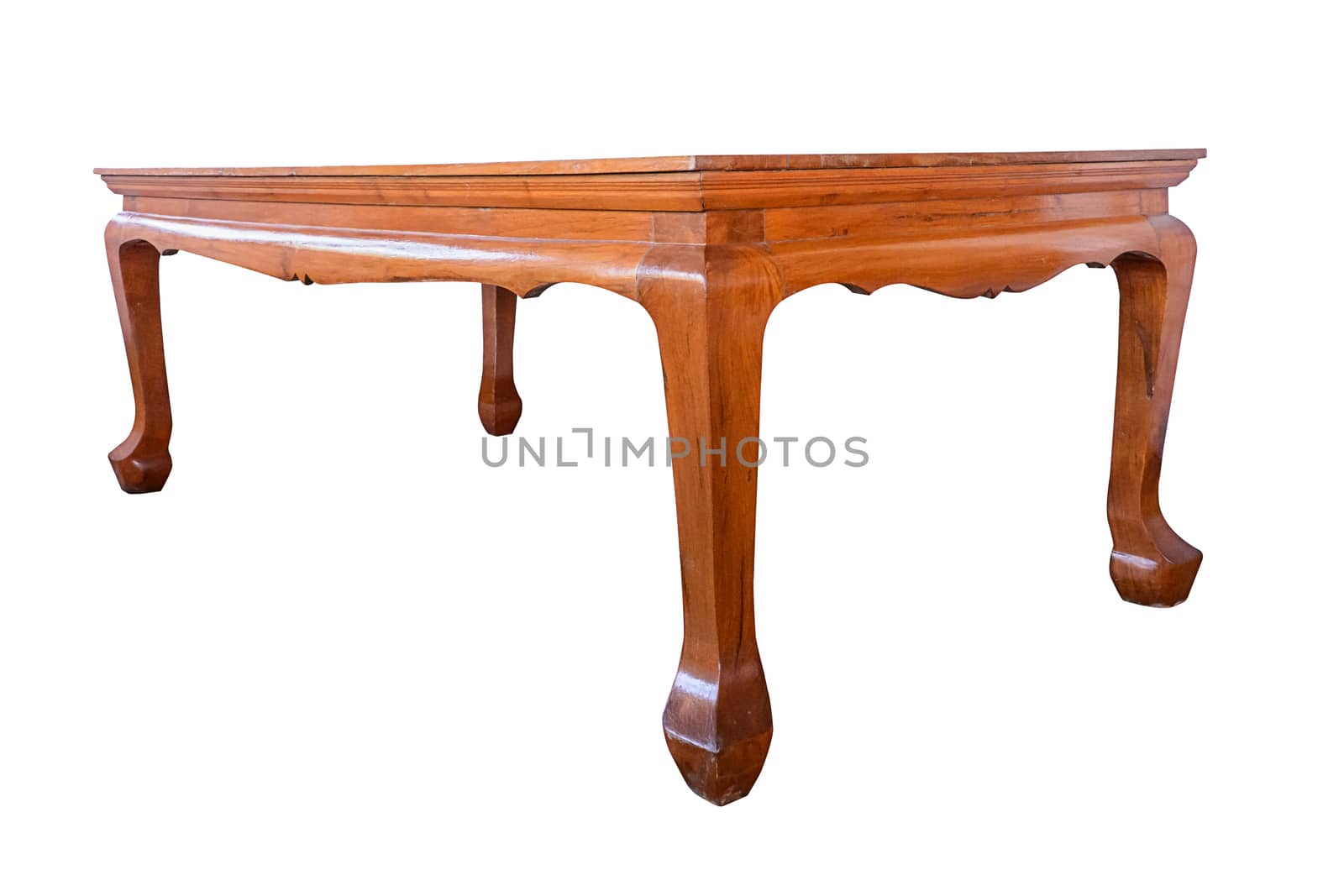 Wooden table isolated by NuwatPhoto