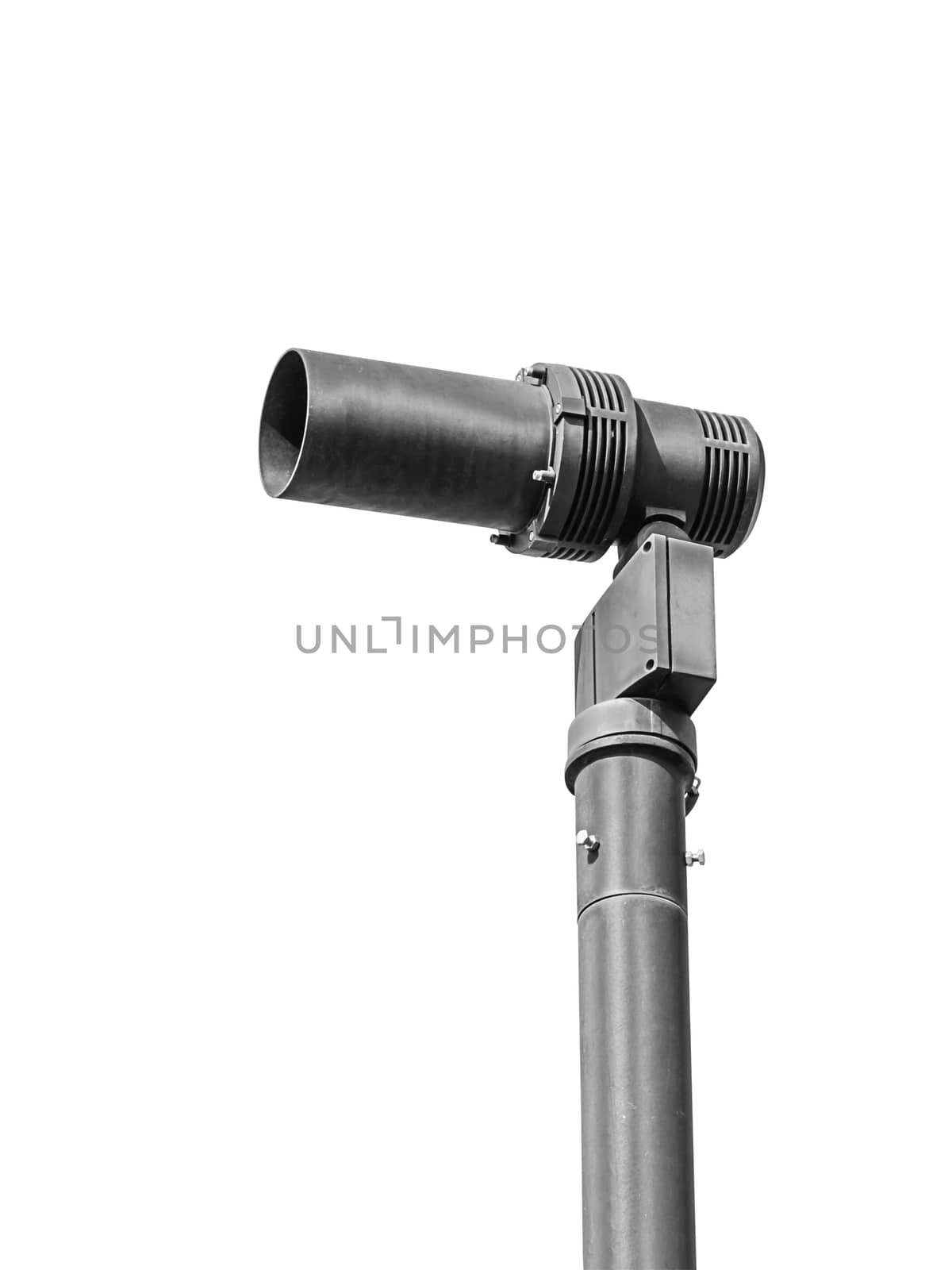 Spotlight pole isolated on white with clipping path