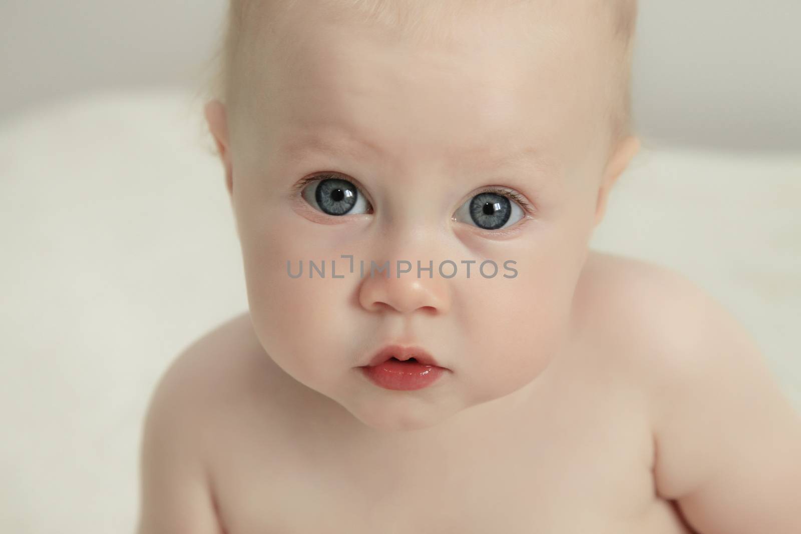 Beautiful small kid girl in studio