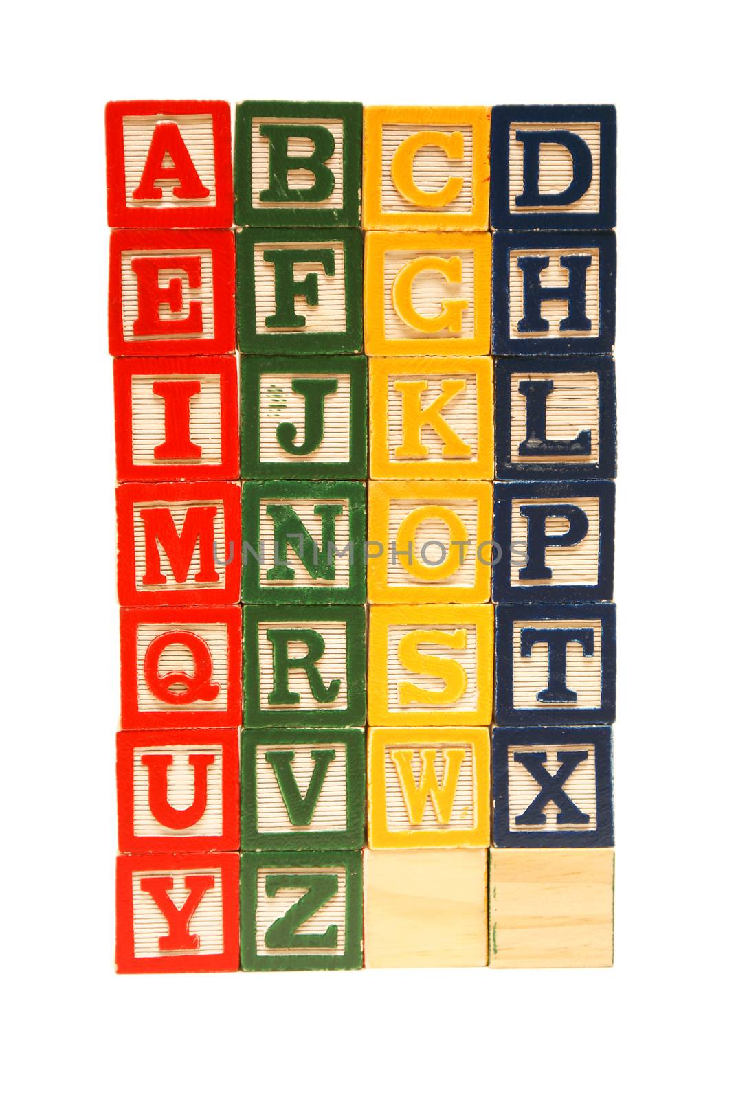 The alphabet from a to z carved out of wood.