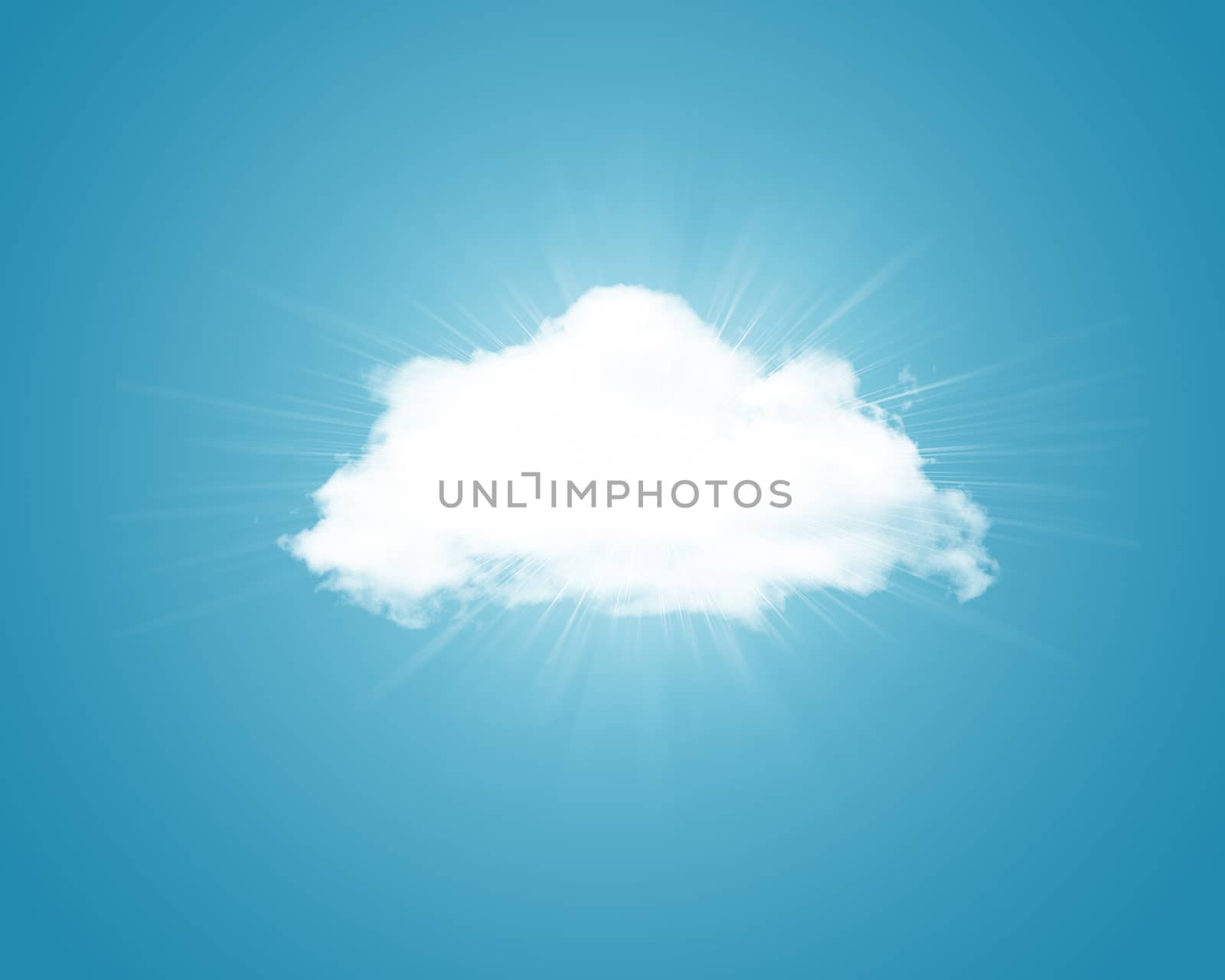 Cloud on blue background with copy space