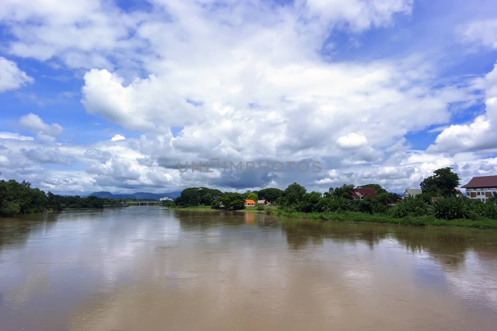 View to Mekok River, flowing from Thaton to Chiang Mai, Thailand.