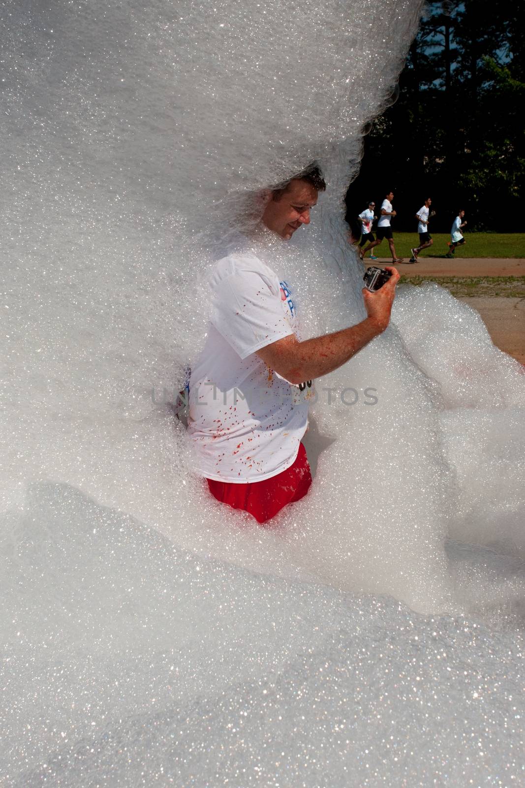 Man Takes Selfie Standing In Soap Suds At Bubble Palooza by BluIz60