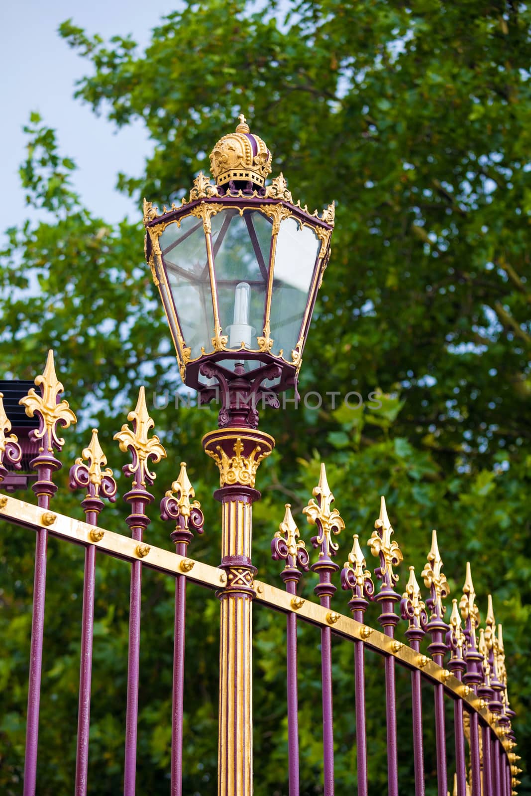 Congress Center golden fence and architecture detail in Vienna, Austria