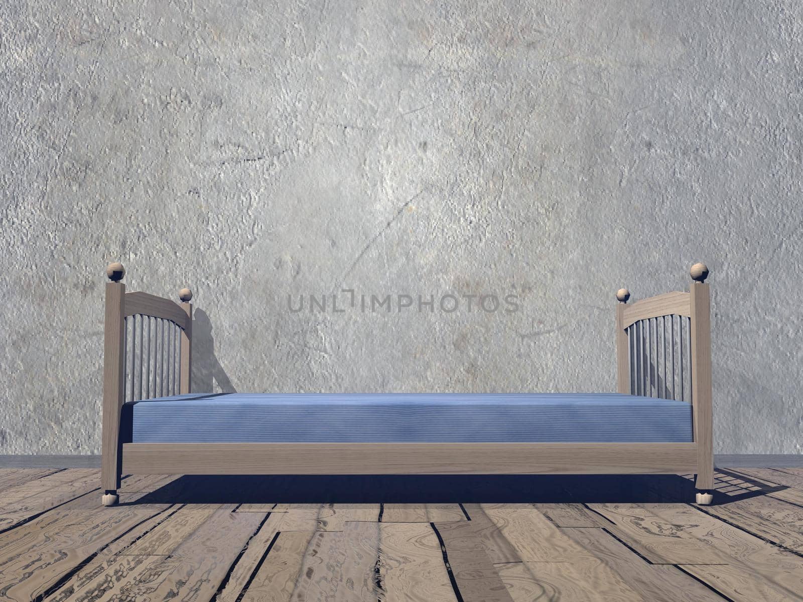 Simple bedroom - 3D render by Elenaphotos21