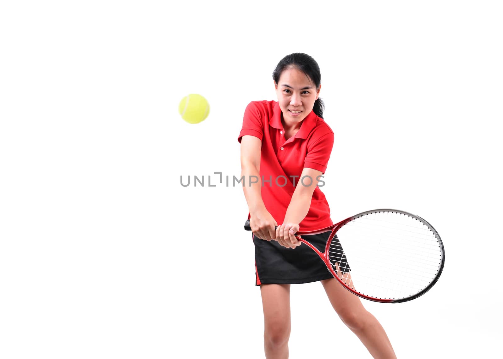 tennis player isolated on white background