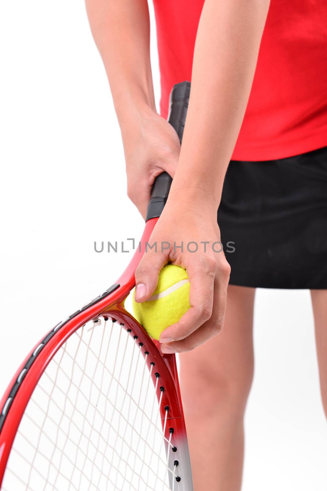 tennis player isolated on white background