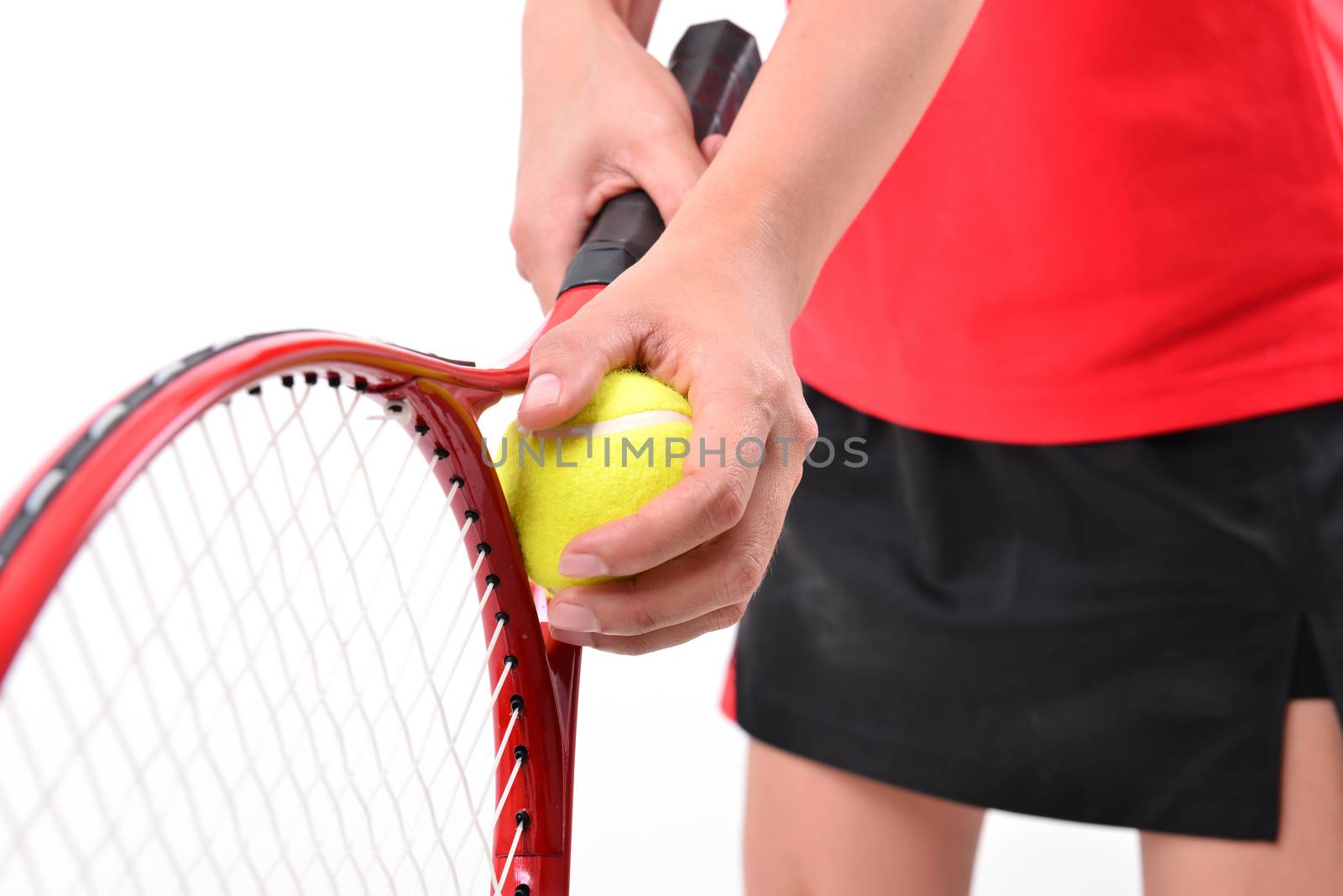 tennis player isolated on white background