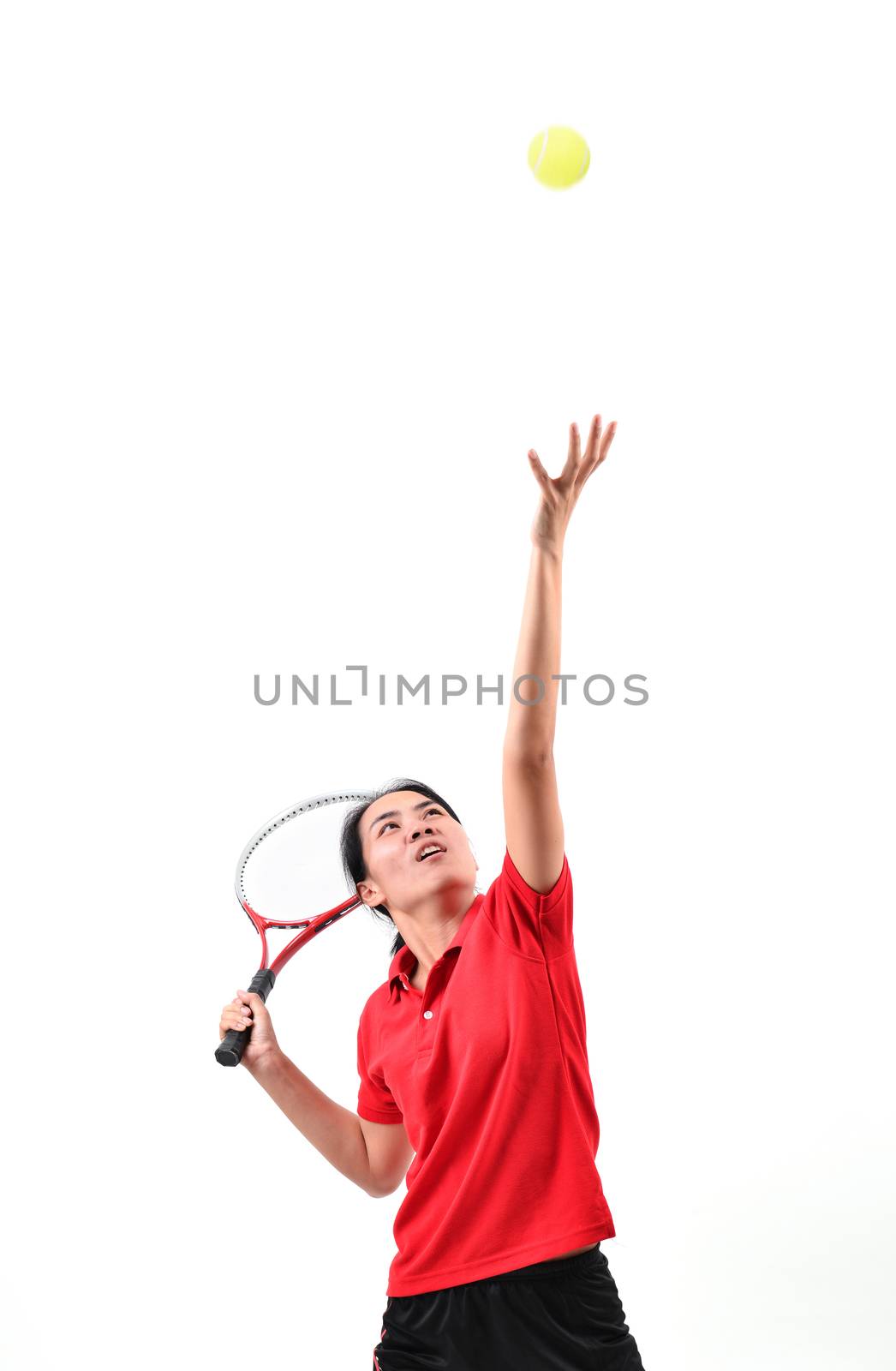 tennis player isolated on white background