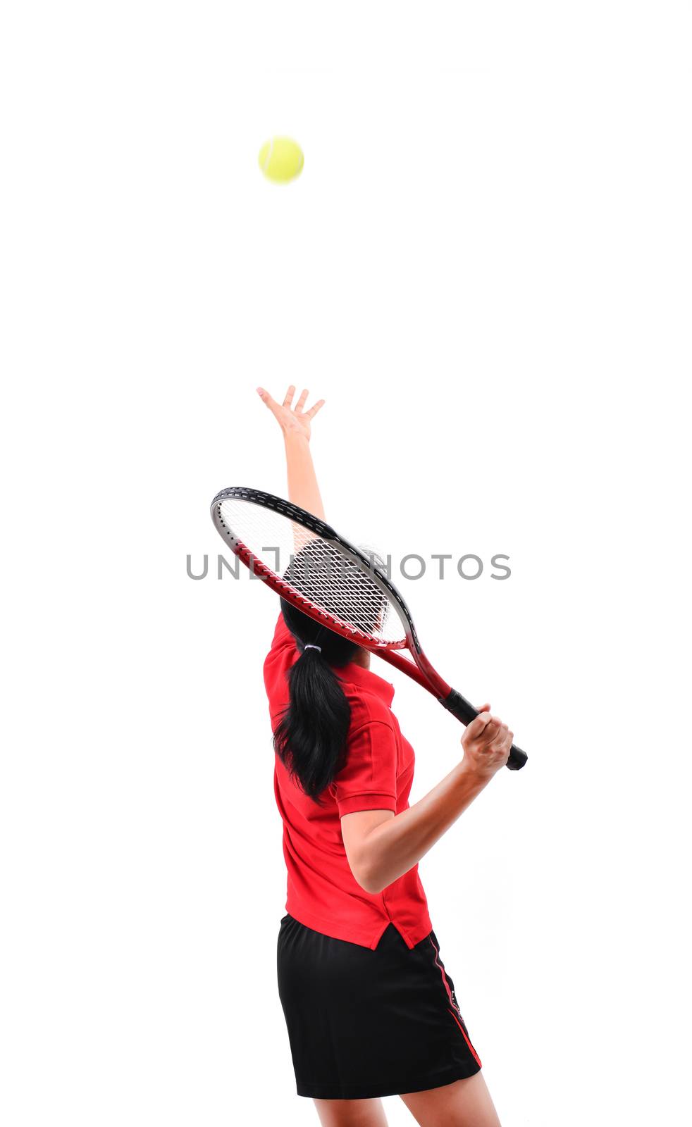 tennis player isolated on white background