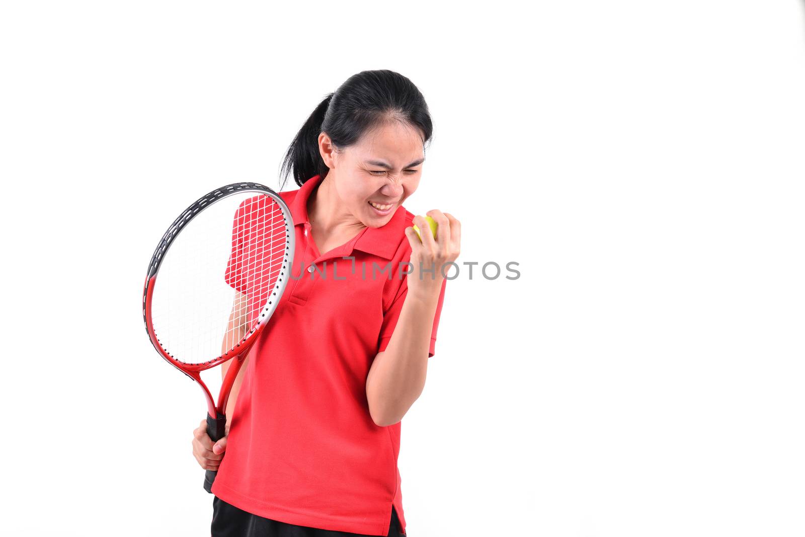 tennis player isolated on white background