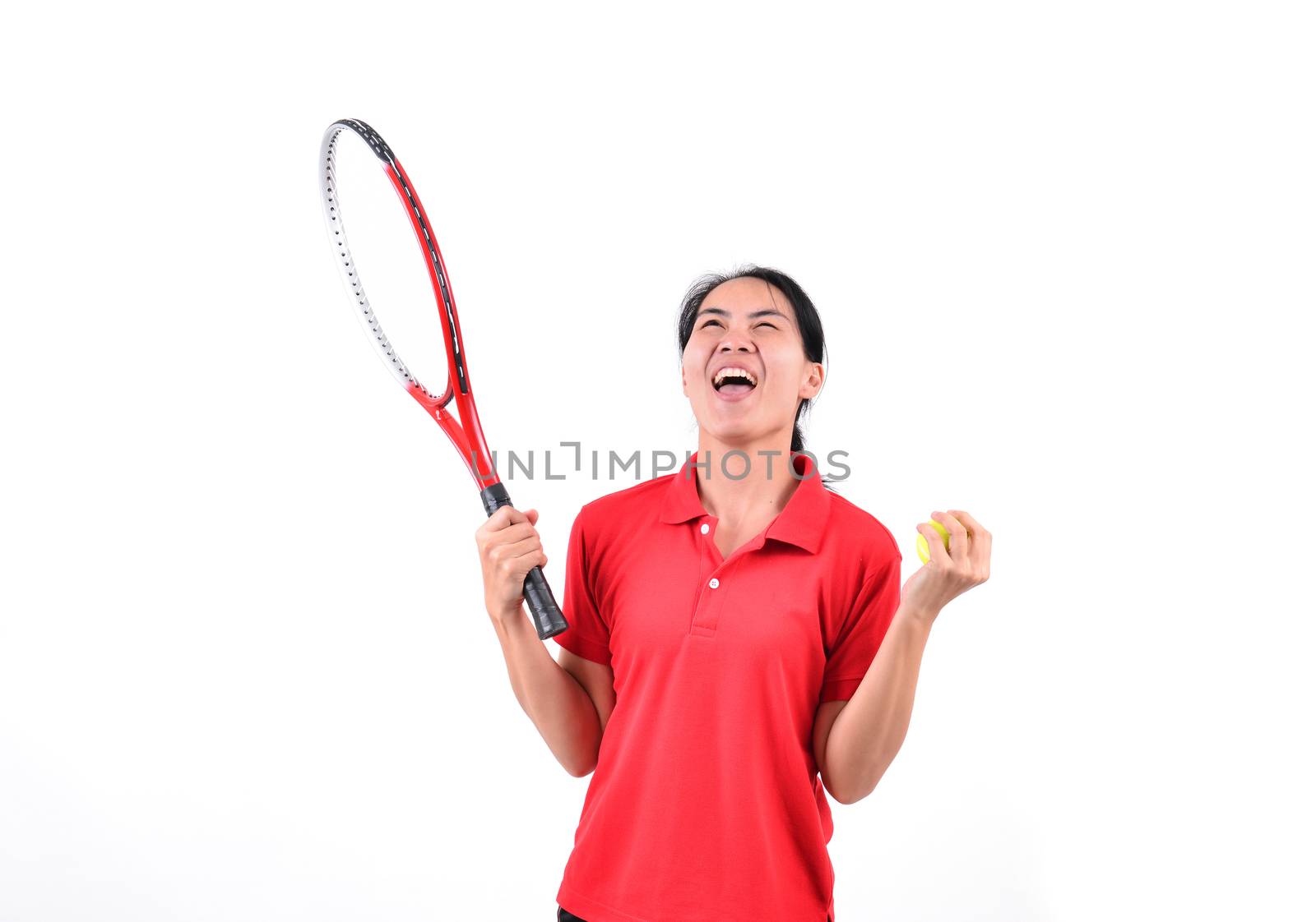 tennis player isolated on white background