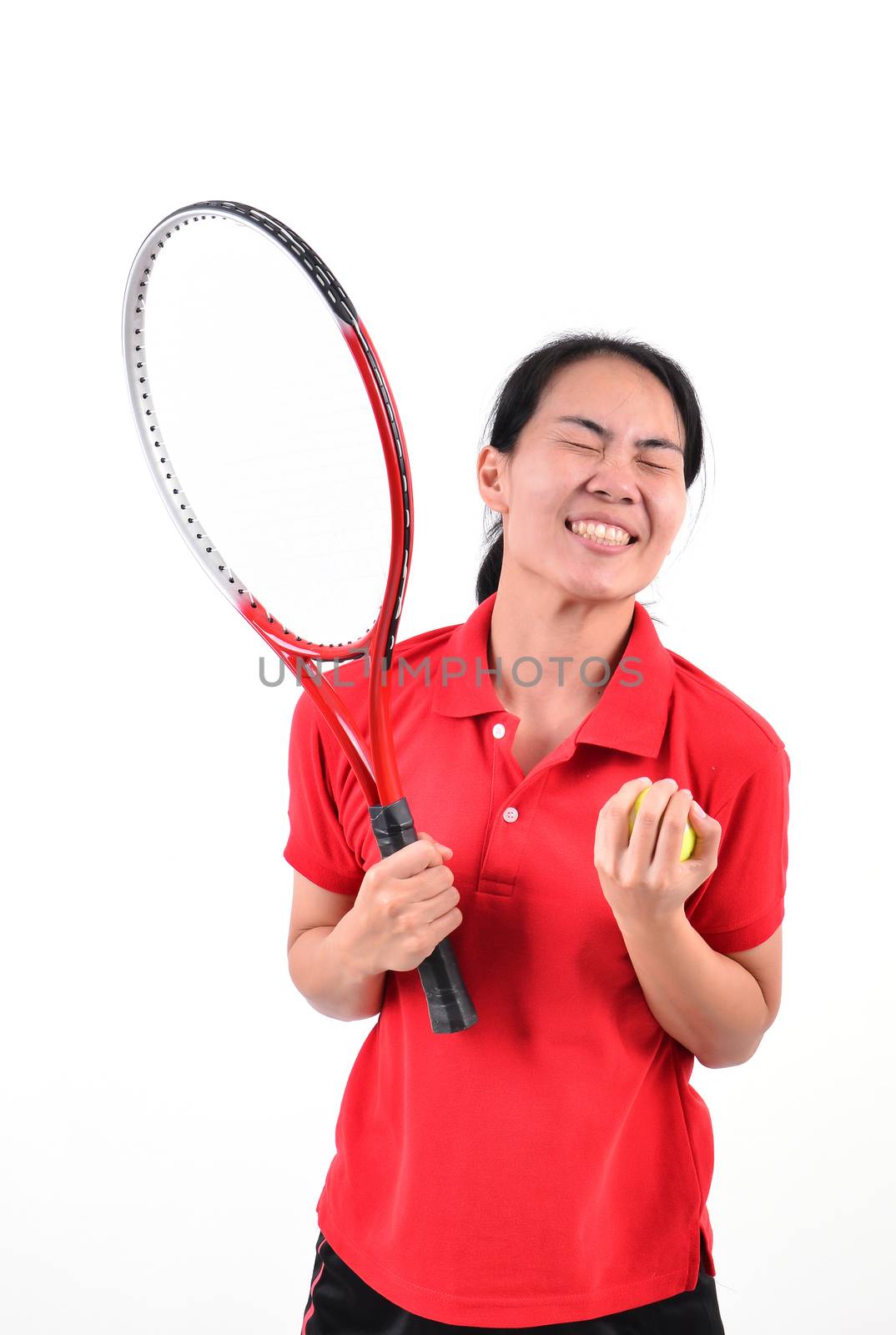 tennis player isolated on white background