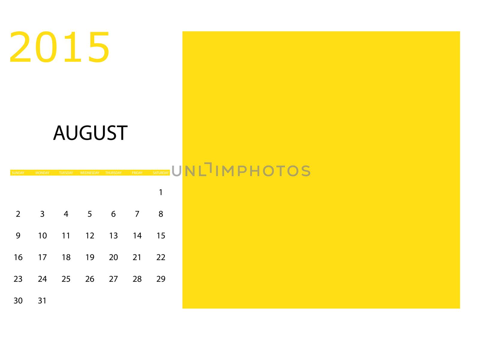 Illustration of a Simple 2015 year calendar by DragonEyeMedia