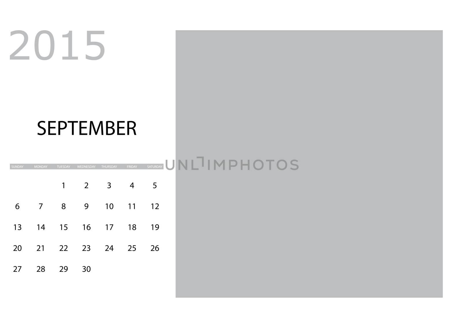 Illustration of a Simple 2015 year calendar by DragonEyeMedia