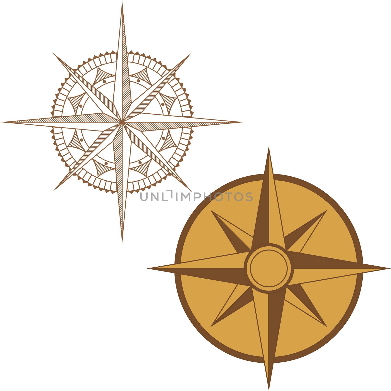  Illustration of a Map Compass on White Background by DragonEyeMedia