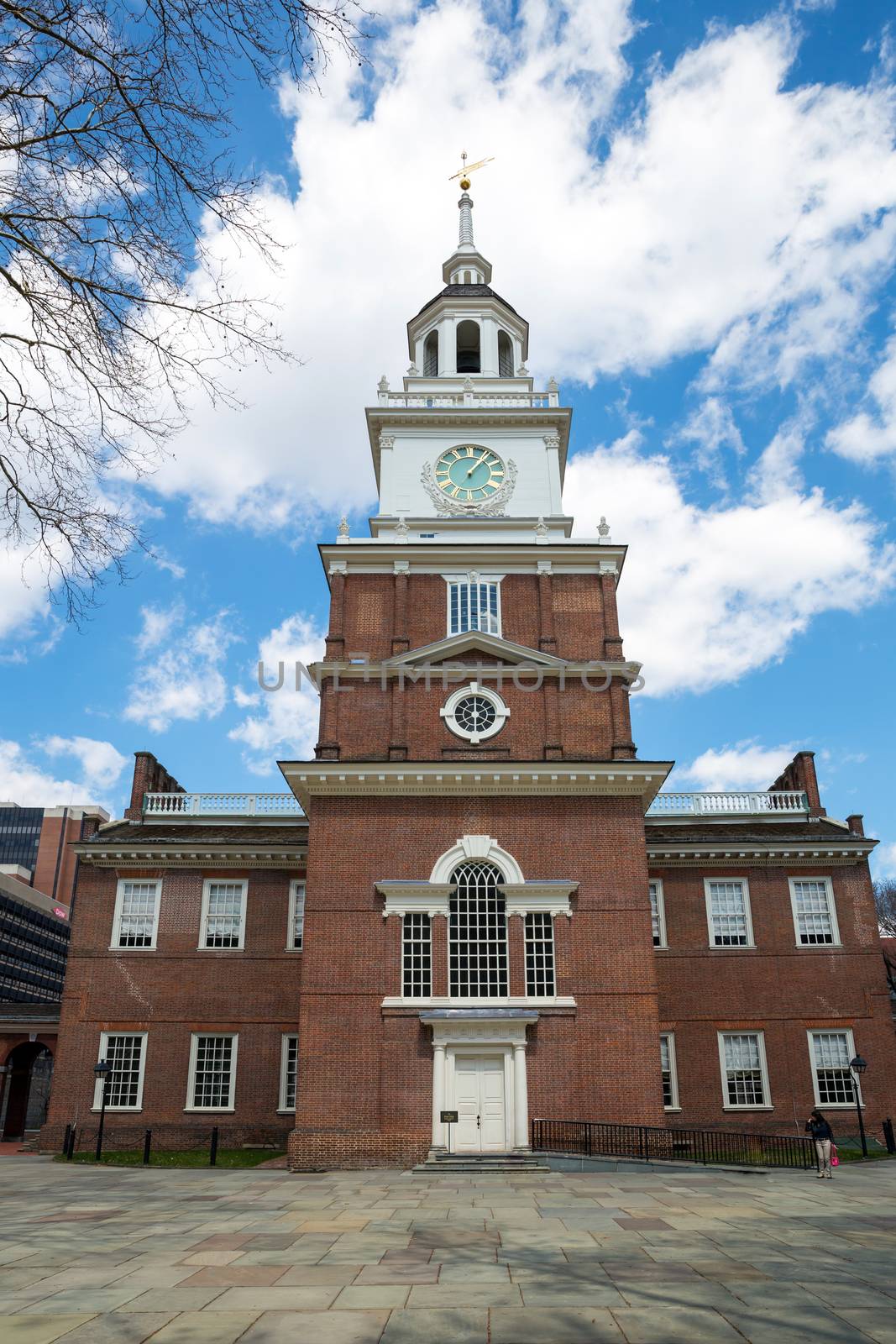 Independence Hall in Philadelphia Pennsylvania from the south side, site of the signing of the Declaration of Independence in 1776