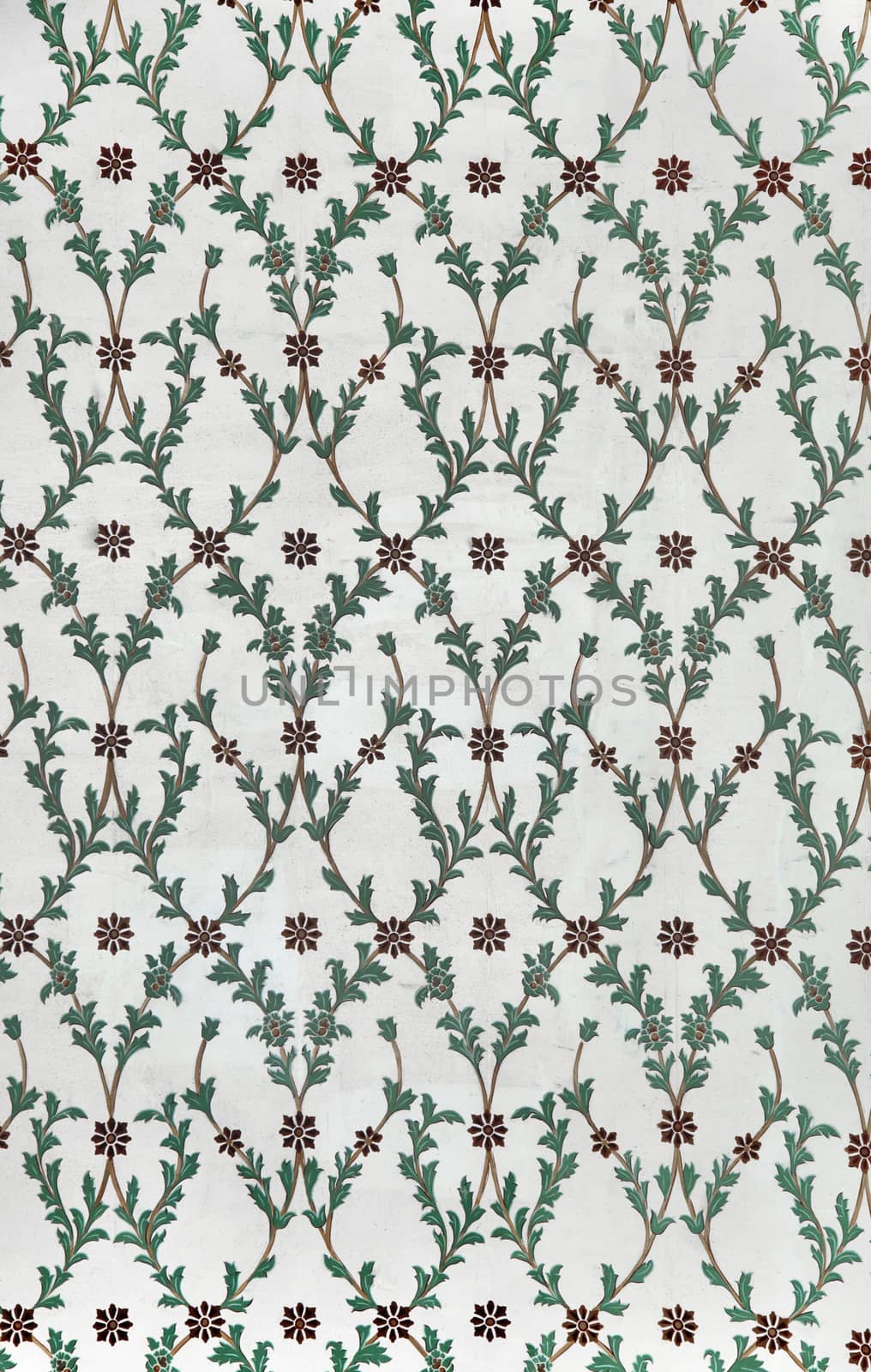 Old green wallpaper for texture or background