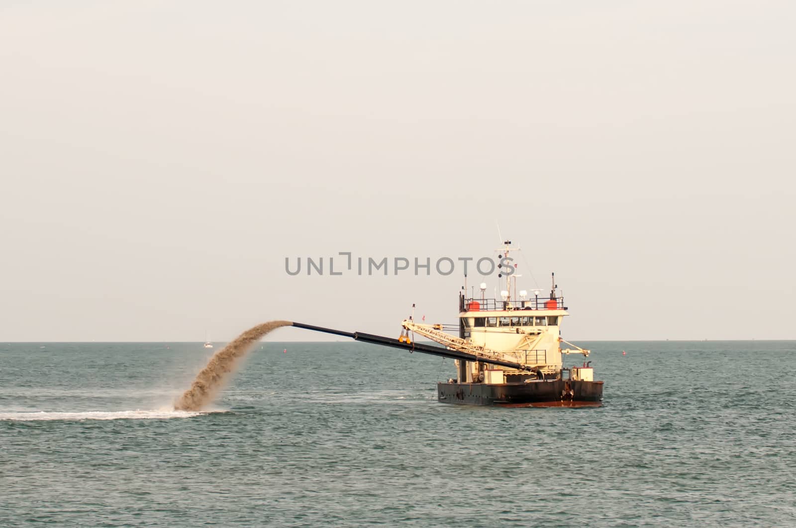 Barge Pipe pushing sand onto the beach by digidreamgrafix