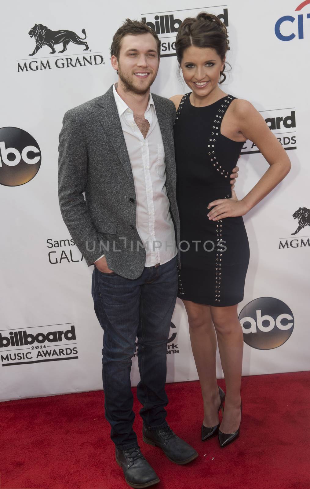 LAS VEGAS - MAY 18 :  Singer/songwriter Phillip Phillips (L) and Hannah Blackwell attend the 2014 Billboard Music Awards at the MGM Grand Garden Arena on May 18 , 2014 in Las Vegas.