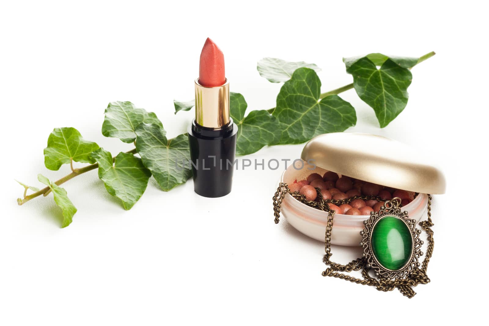 beauty fashion make up accessories with vintage necklace