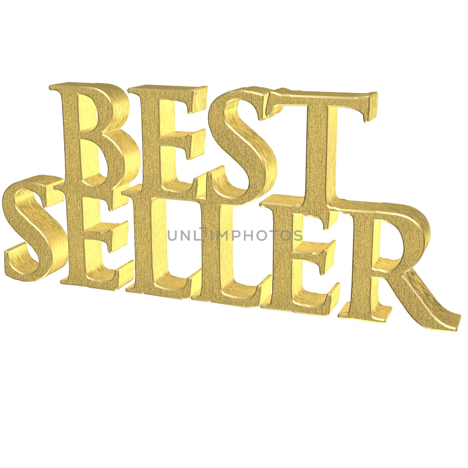 Glossy gold three-dimensional inscription Best seller as a sign.