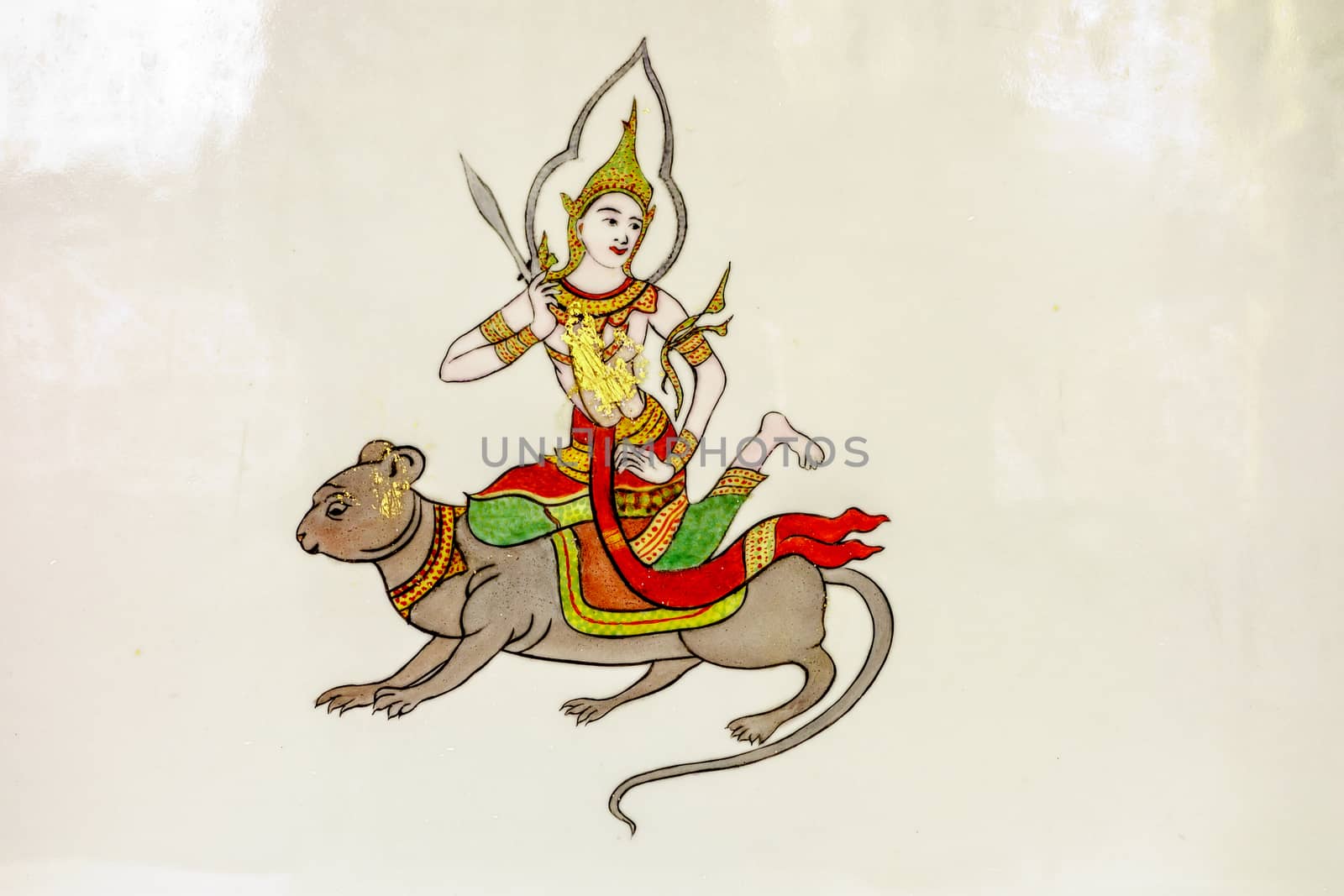 picture of angel and rat in Thai traditional zodiac symbol