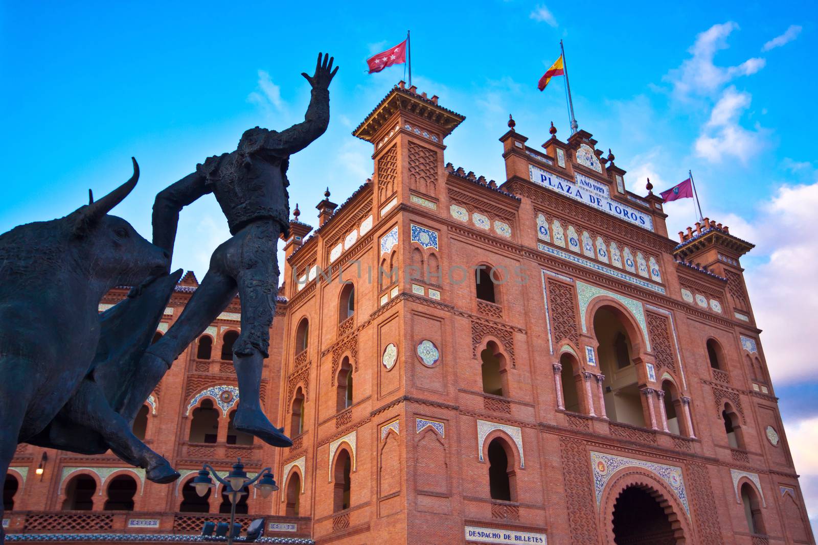 Bullring in Madrid, Las Ventas, situated at Plaza de torros. It is the bigest bullring in Spain.