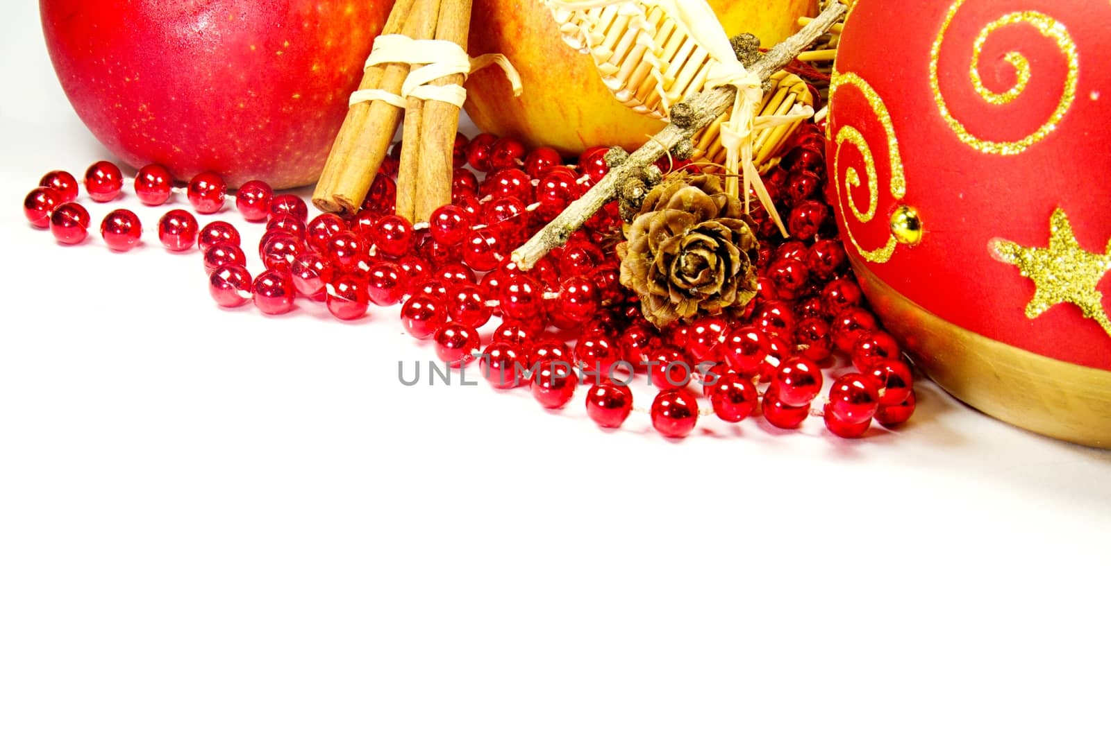 Photo shows closeup details of Christmas decorative background.