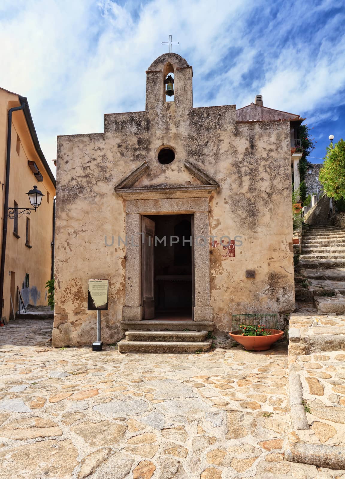 San Liborio chapel in Marciana, ancient village in Elba island, Italy