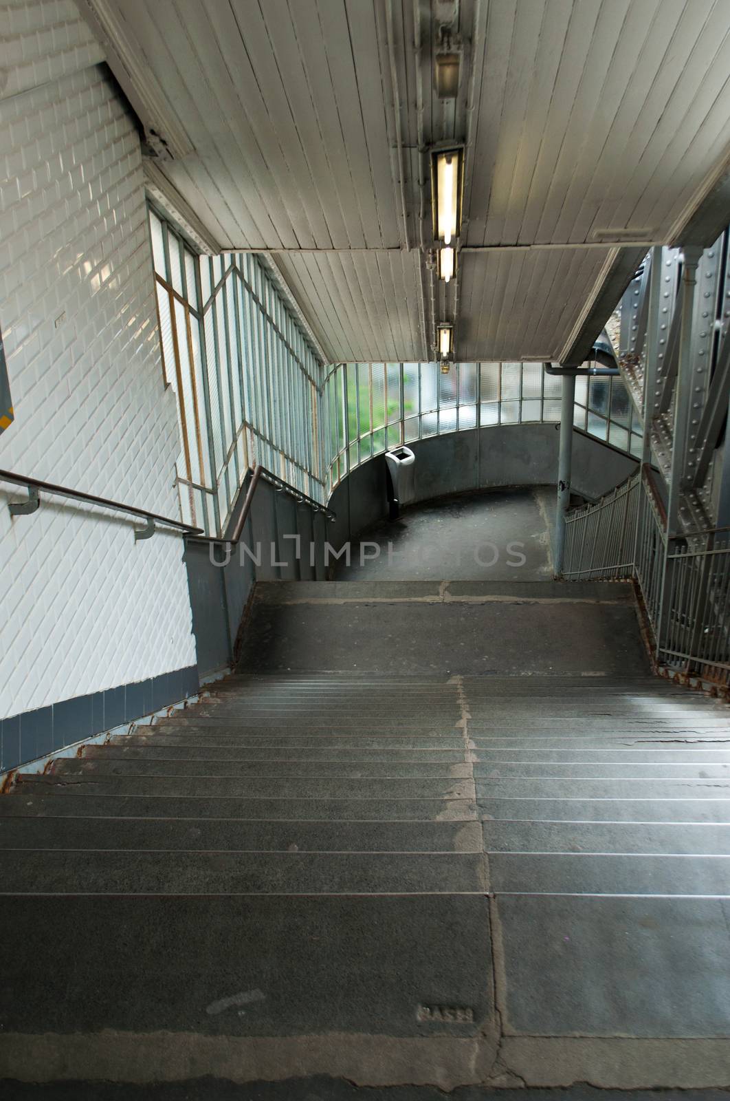 Stairs in metropolitan in Paris ( Stalingrad) by NeydtStock