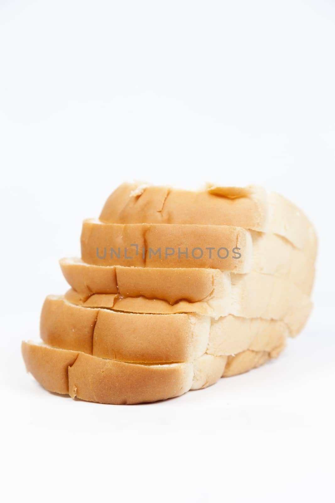 slice of bread on white isolated background.slice of bread overlay.