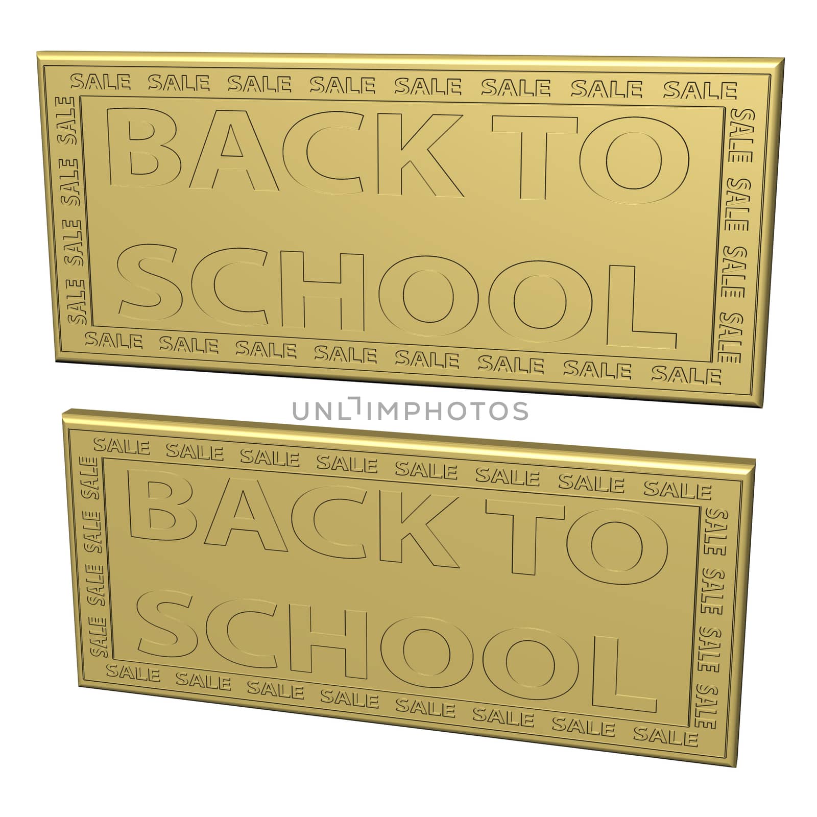 Three-dimensional inscription Back to scool isolated on white.