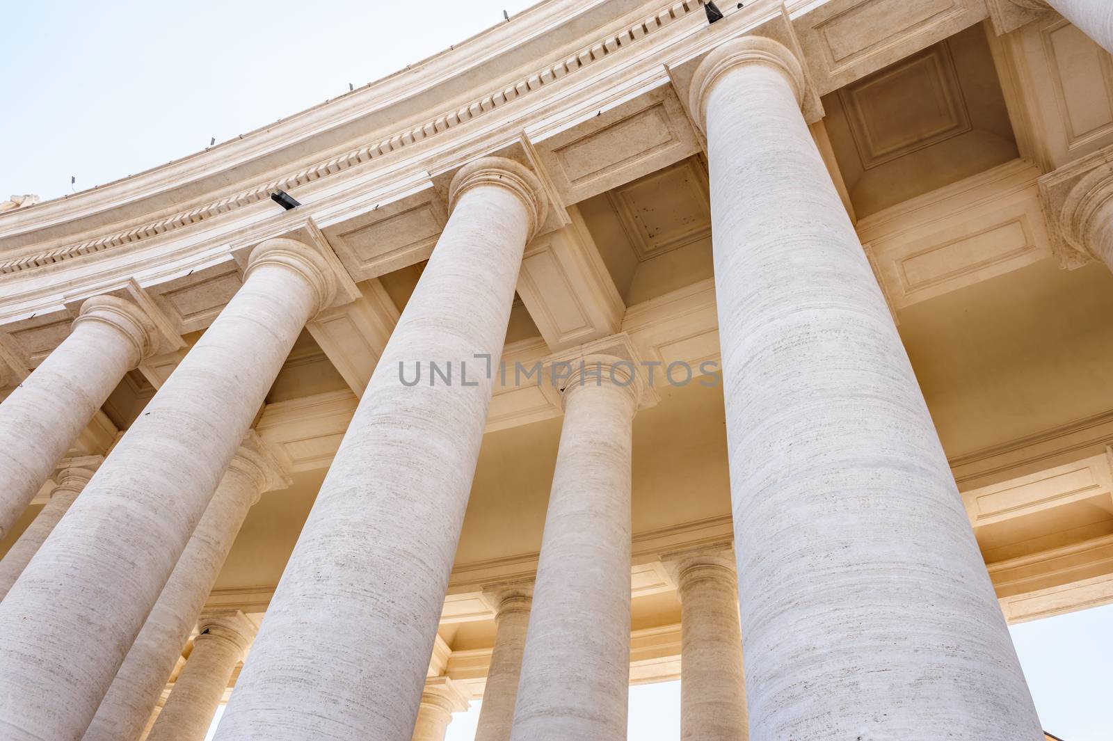 Famous colonnade of St. Peter's cathedral in Vatican