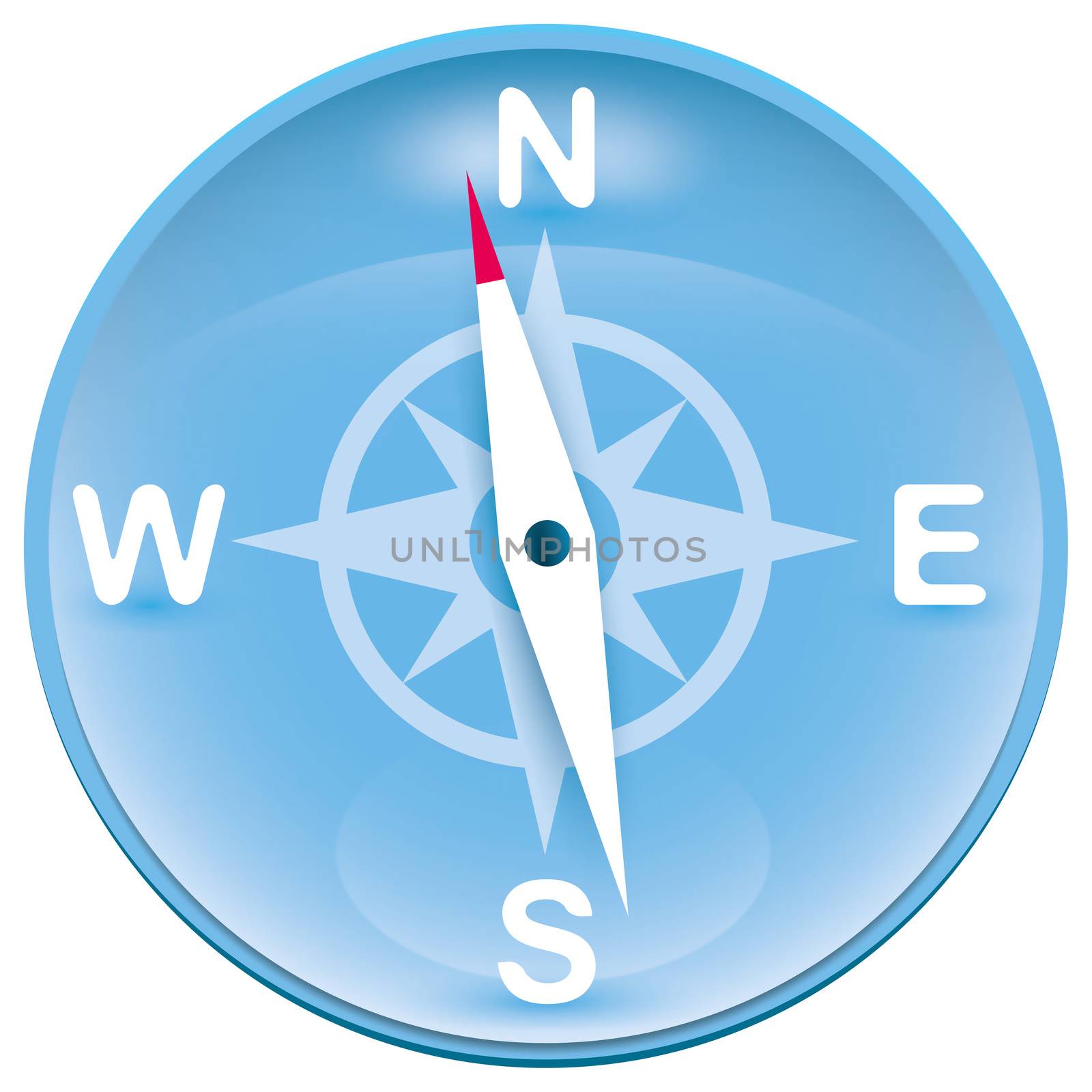 An image of a blue wind rose icon